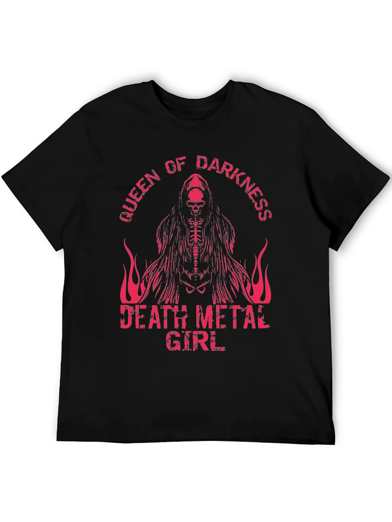 Queen of Darkness Death Metal Girl Graphic Tee
