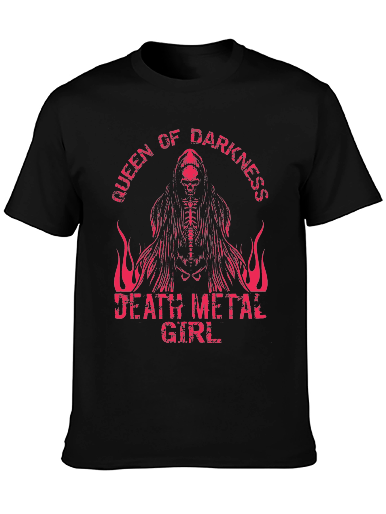 Queen of Darkness Death Metal Girl Graphic Tee