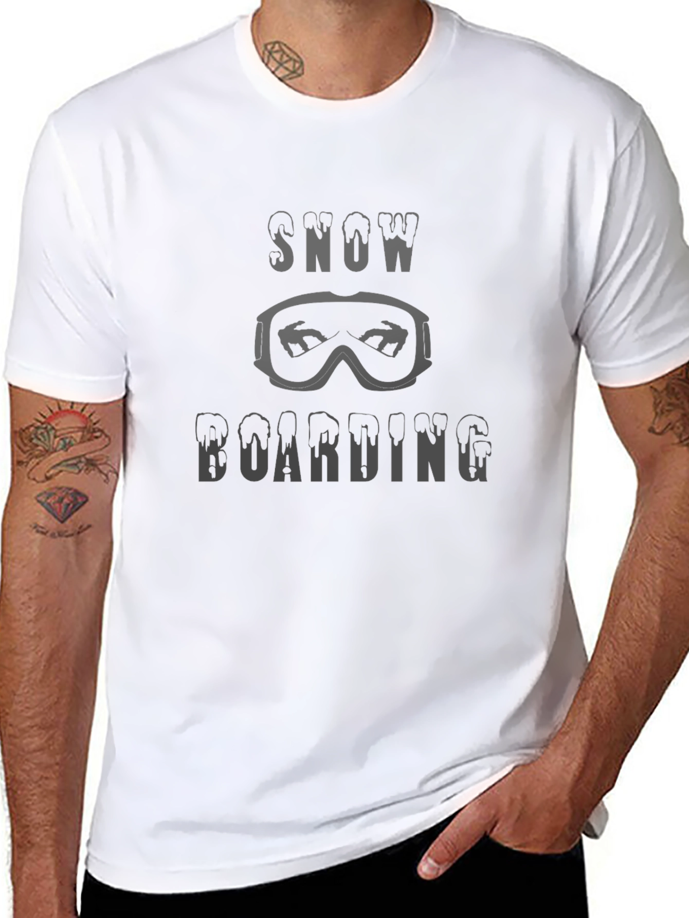 Snowboarding Graphic T-Shirt - Black