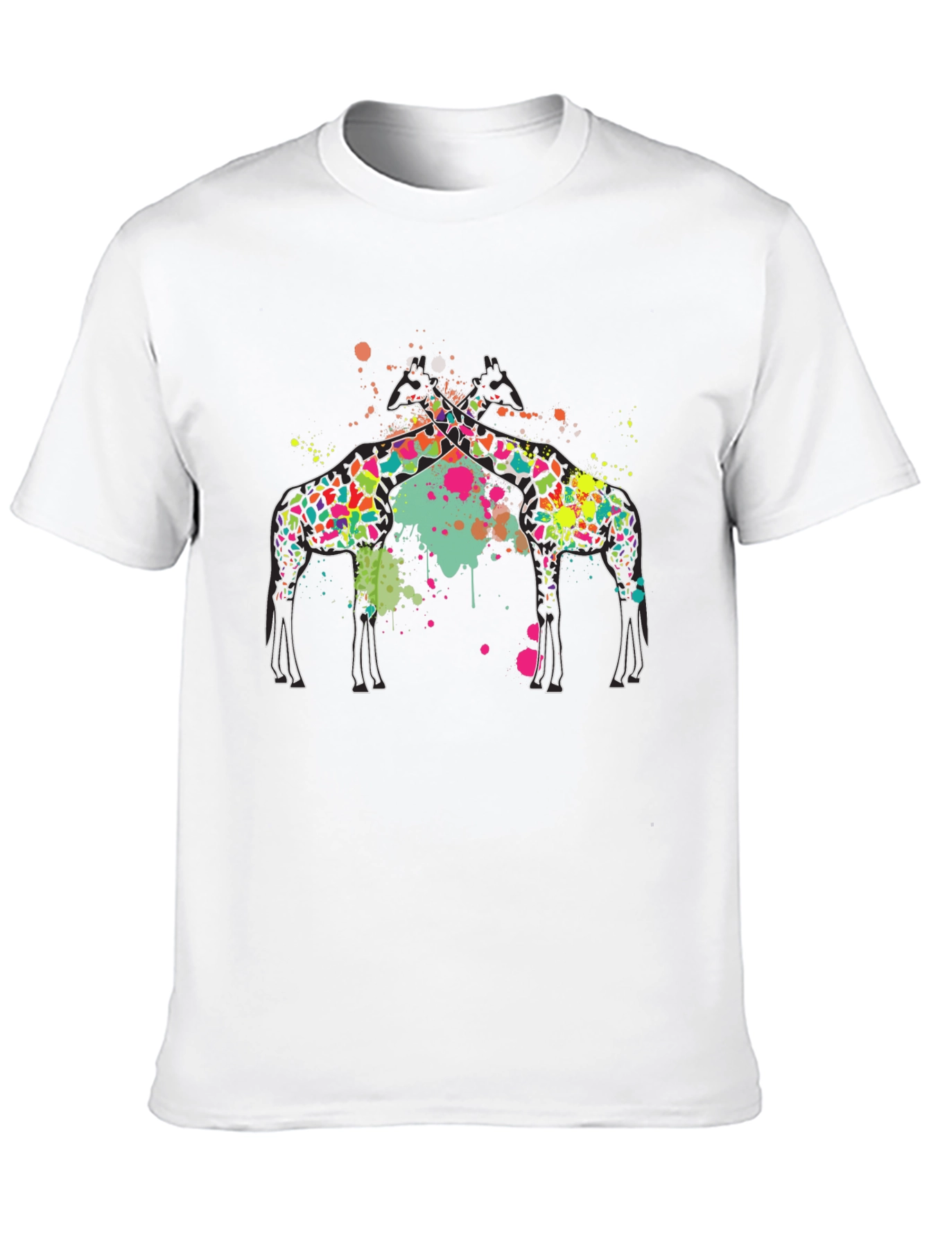 Giraffe Splatter Graphic Black Tee