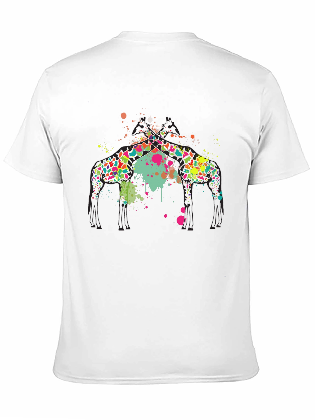 Giraffe Splatter Graphic Black Tee