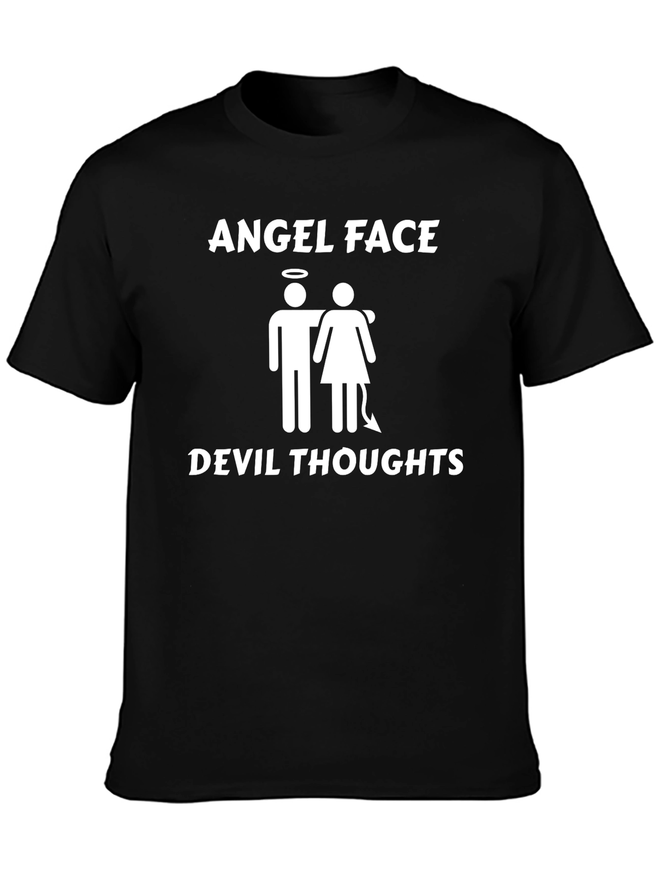 Angel Face Devil Thoughts Graphic T-Shirt