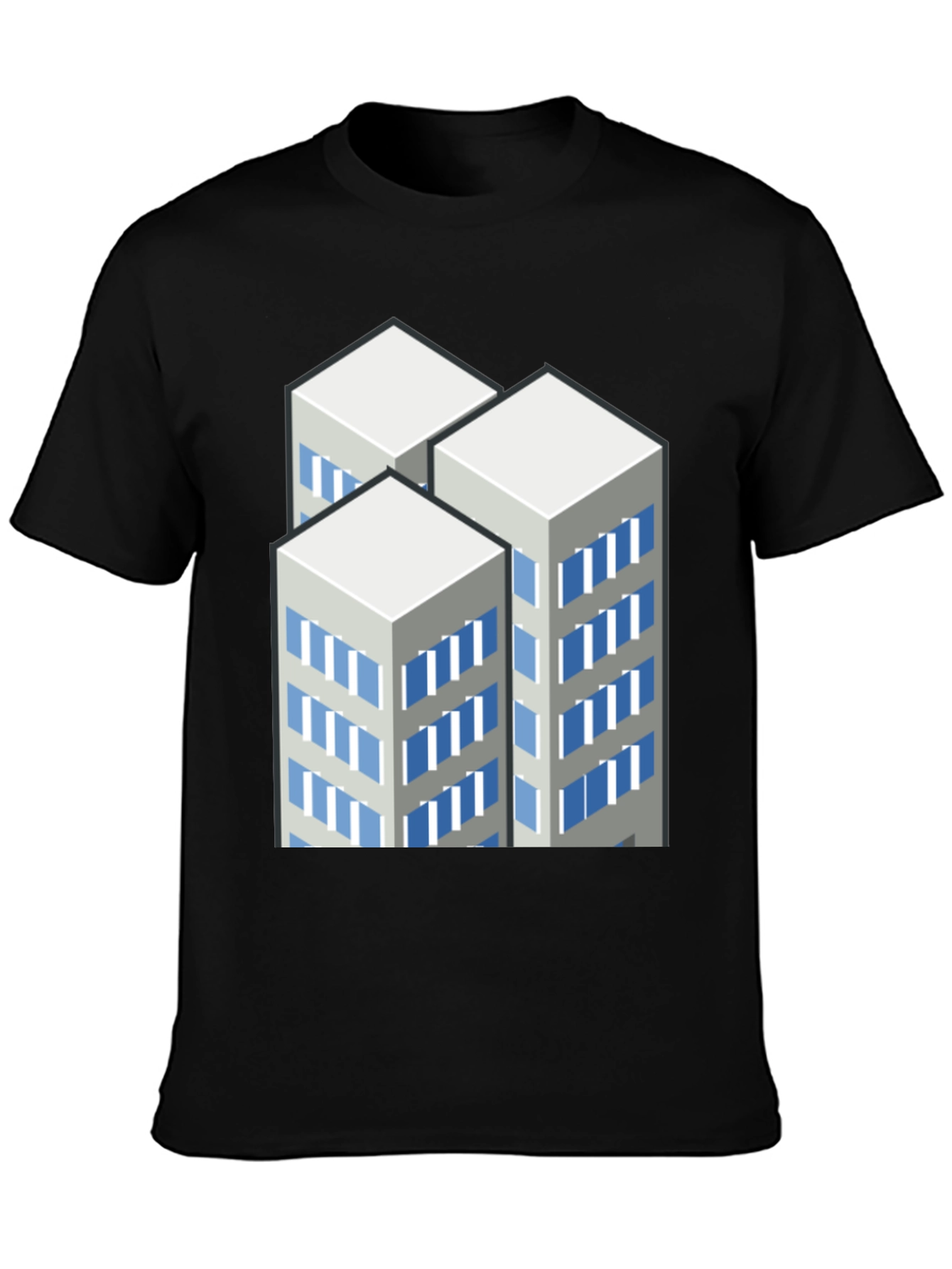 Modern Cityscape Graphic T-Shirt - Black