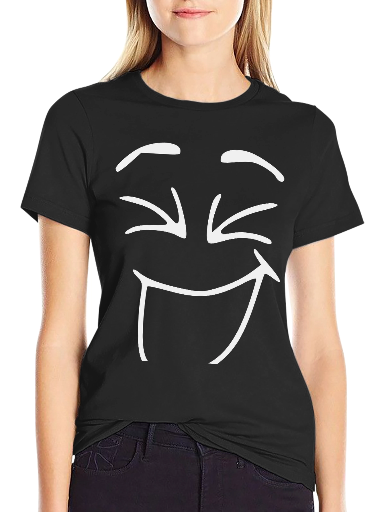Laughing Face Black T-Shirt