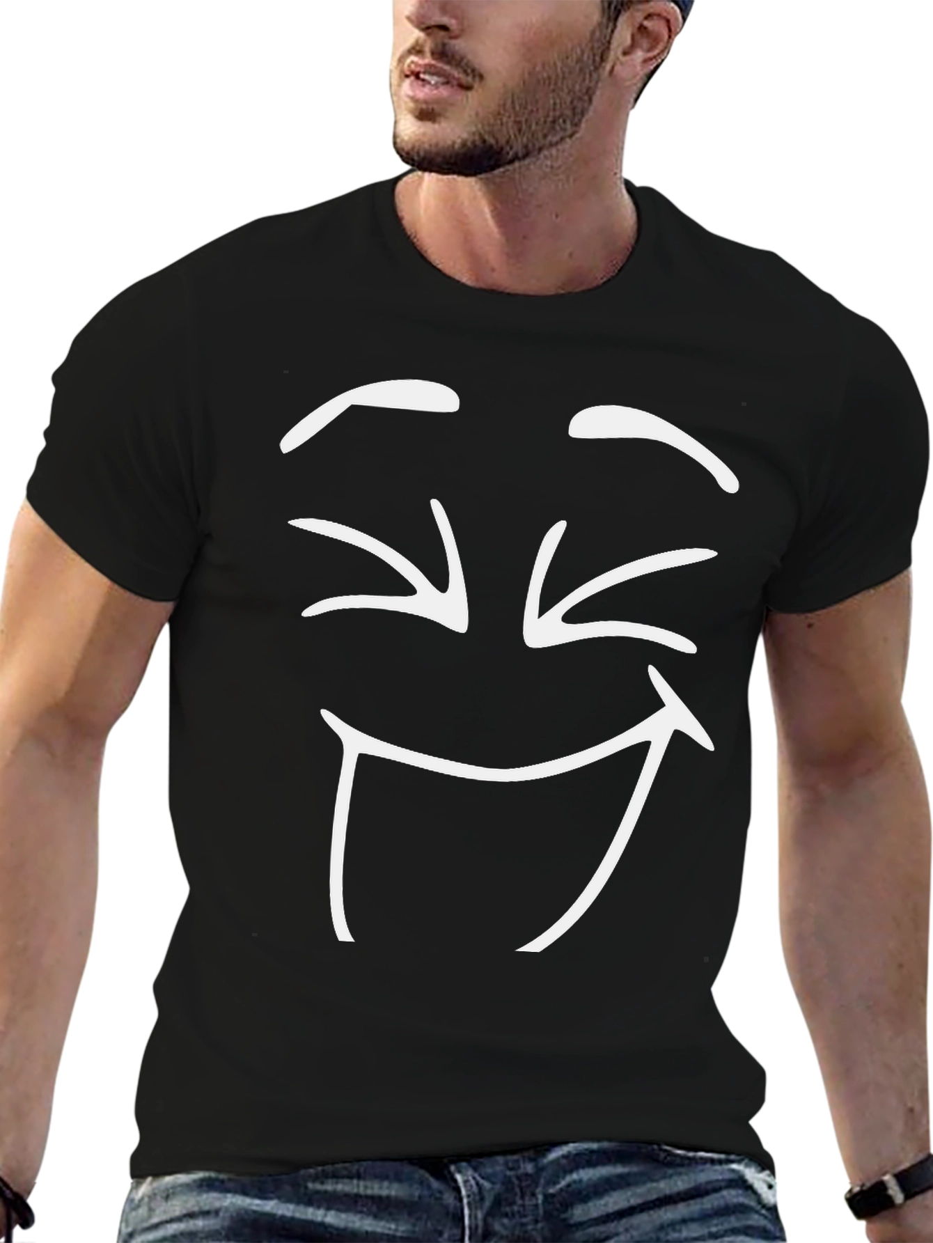 Laughing Face Black T-Shirt
