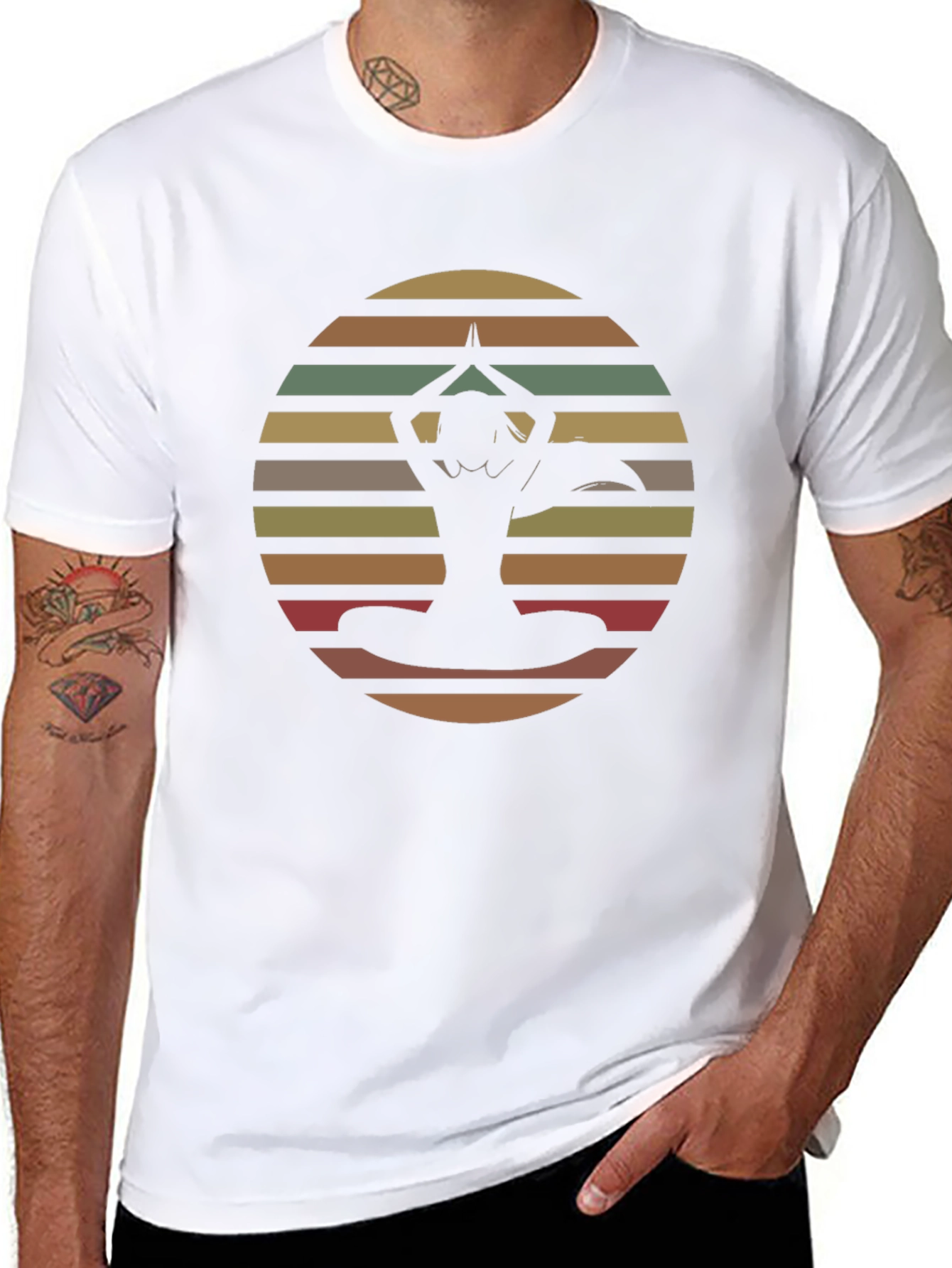 Yoga Sunset Graphic Tee - Mens Black T-Shirt