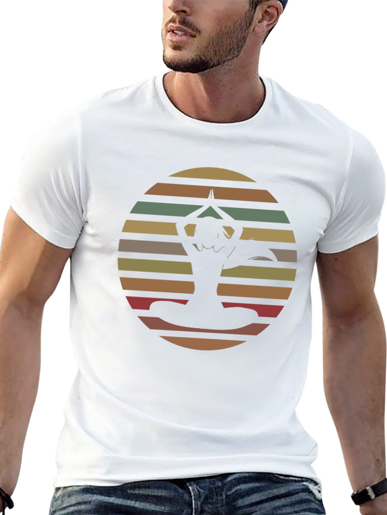 Yoga Sunset Graphic Tee - Mens Black T-Shirt