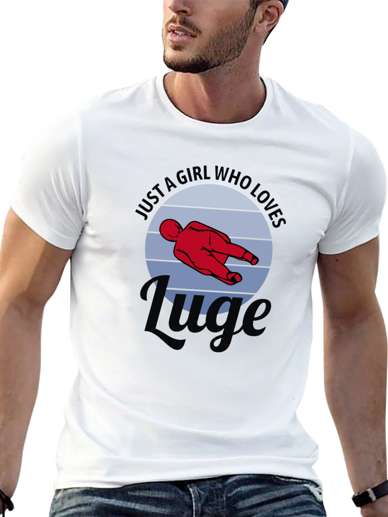 Girl Who Loves Luge Graphic Tee