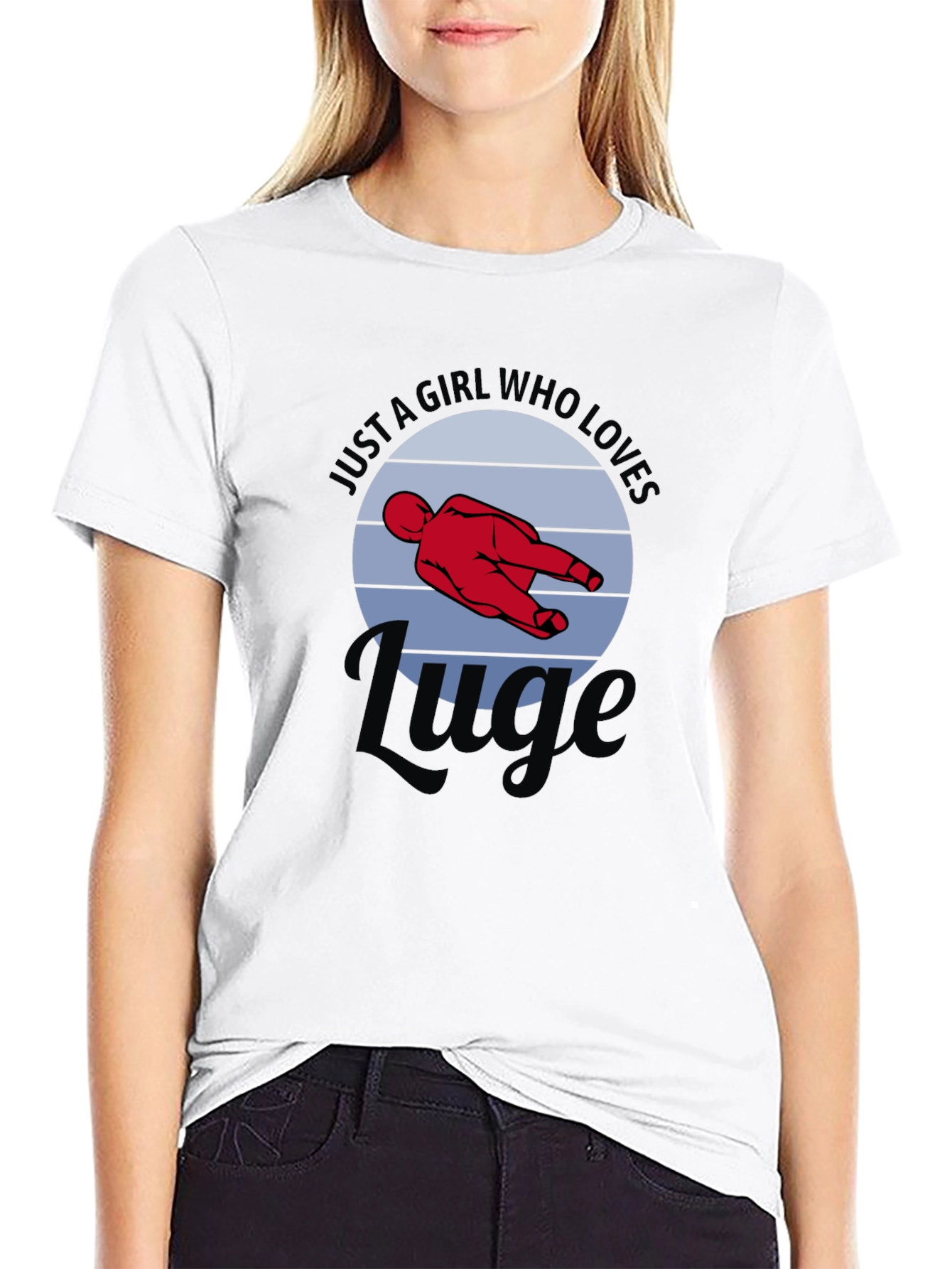 Girl Who Loves Luge Graphic Tee