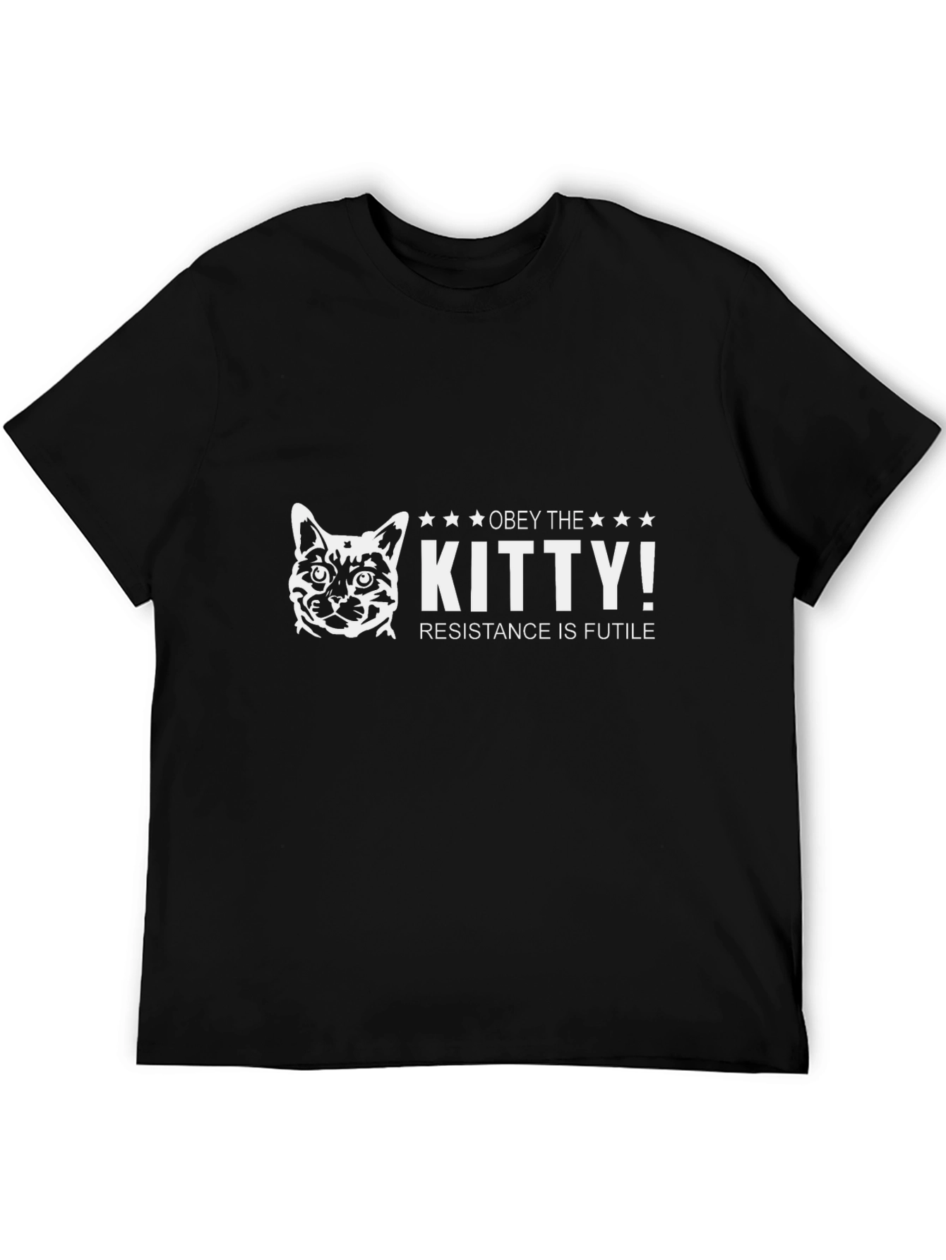 Obey the Kitty! Graphic Tee - Black