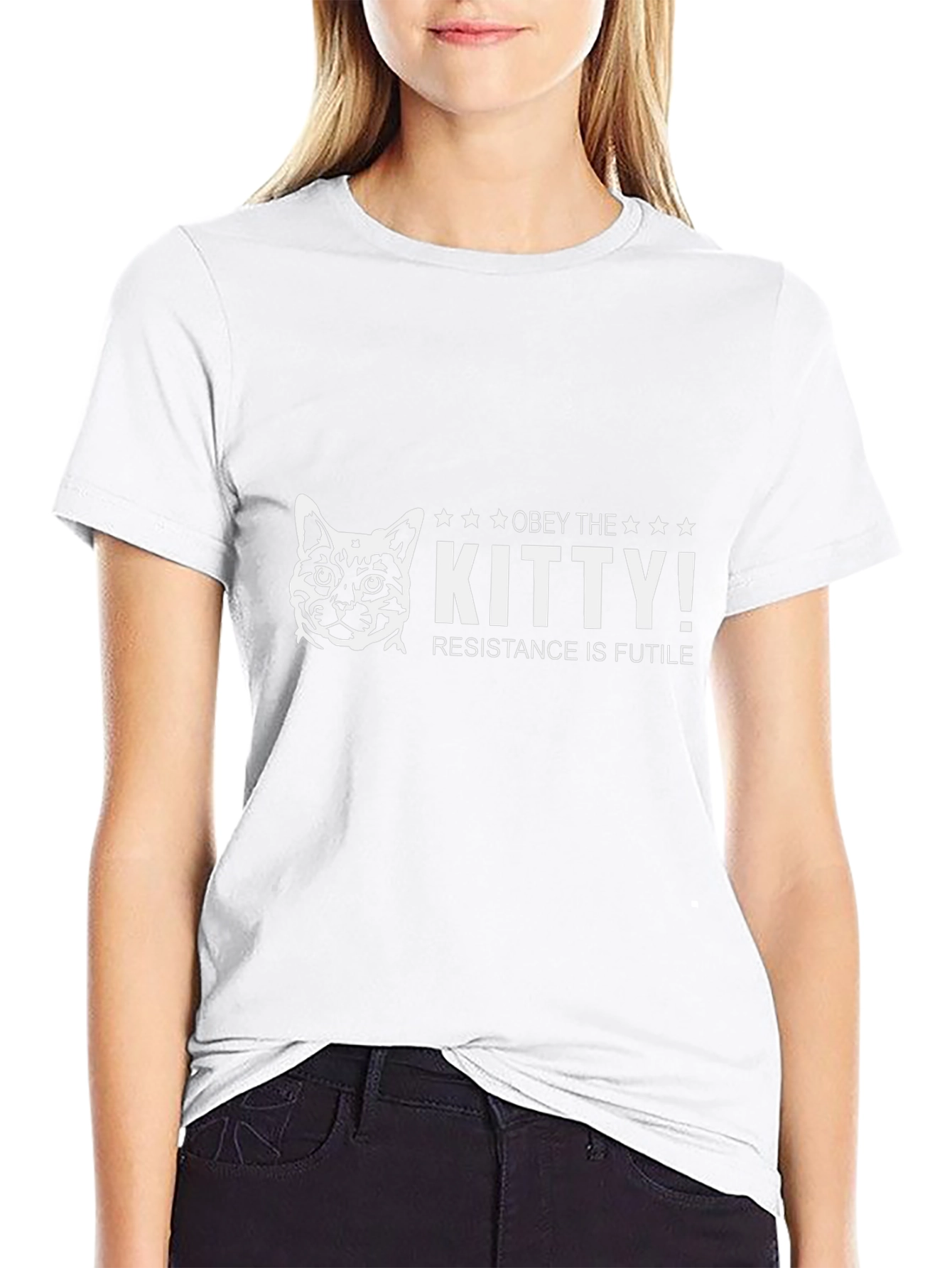 Obey the Kitty! Graphic Tee - Black