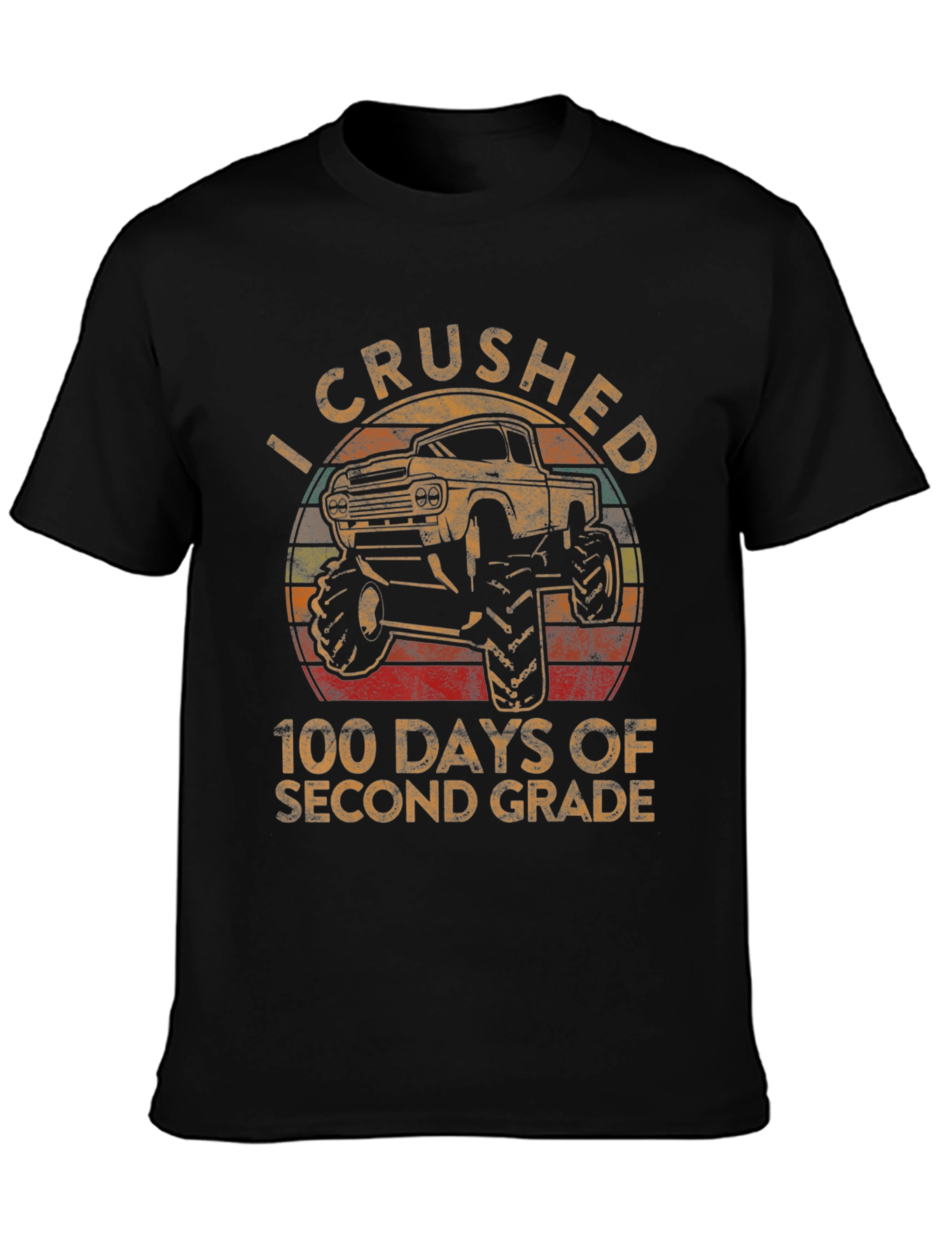Crushed 100 Days Second Grade Monster Truck T-Shirt
