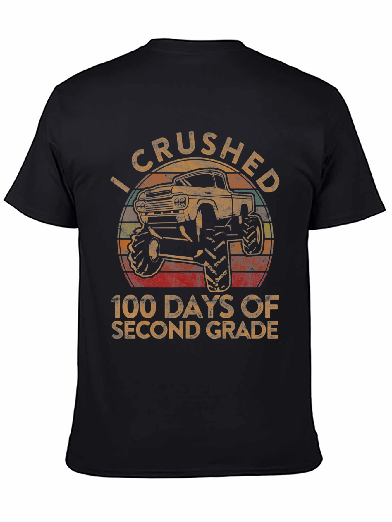 Crushed 100 Days Second Grade Monster Truck T-Shirt