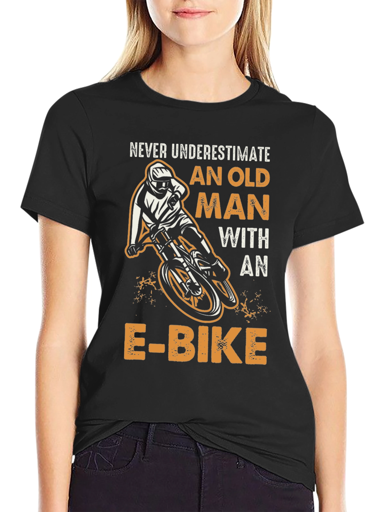 Never Underestimate Old Man E-Bike Graphic Tee