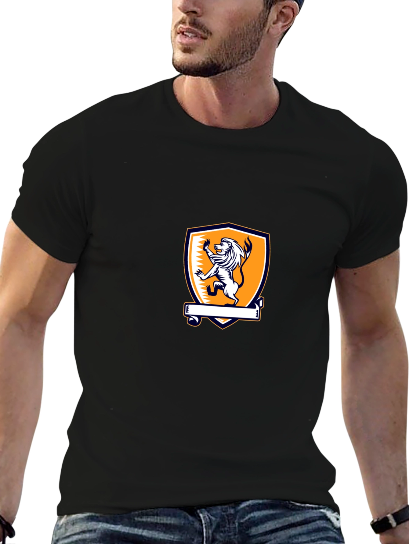Lion Crest Graphic Tee - Mens Black T-Shirt