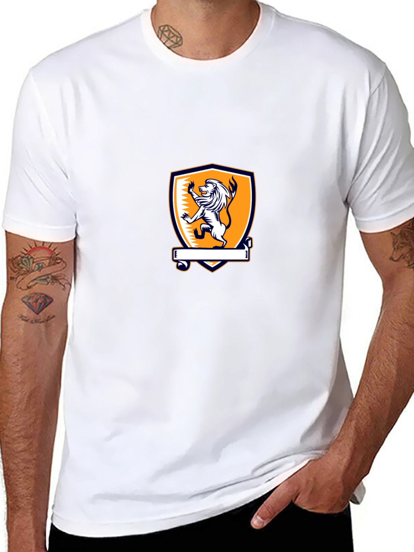 Lion Crest Graphic Tee - Mens Black T-Shirt