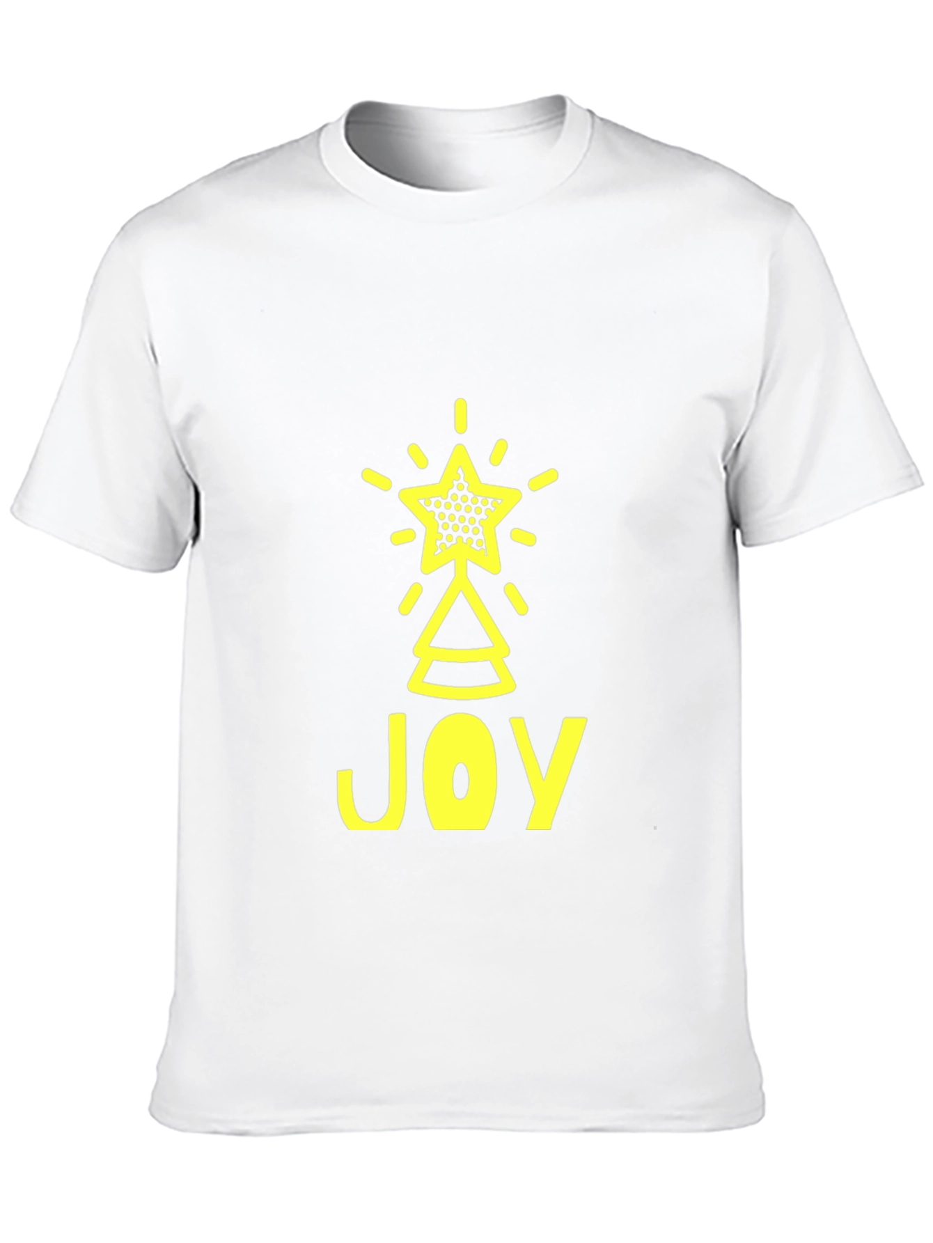 Joyful Christmas Tree Star Graphic Tee - Black