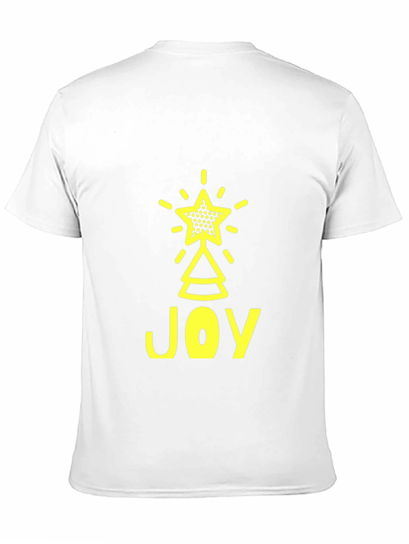 Joyful Christmas Tree Star Graphic Tee - Black