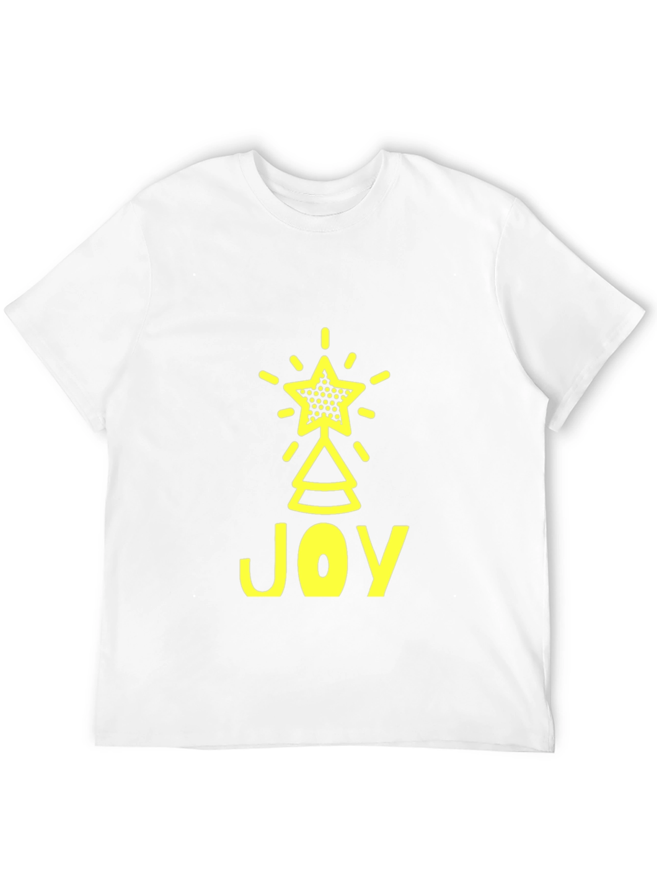 Joyful Christmas Tree Star Graphic Tee - Black