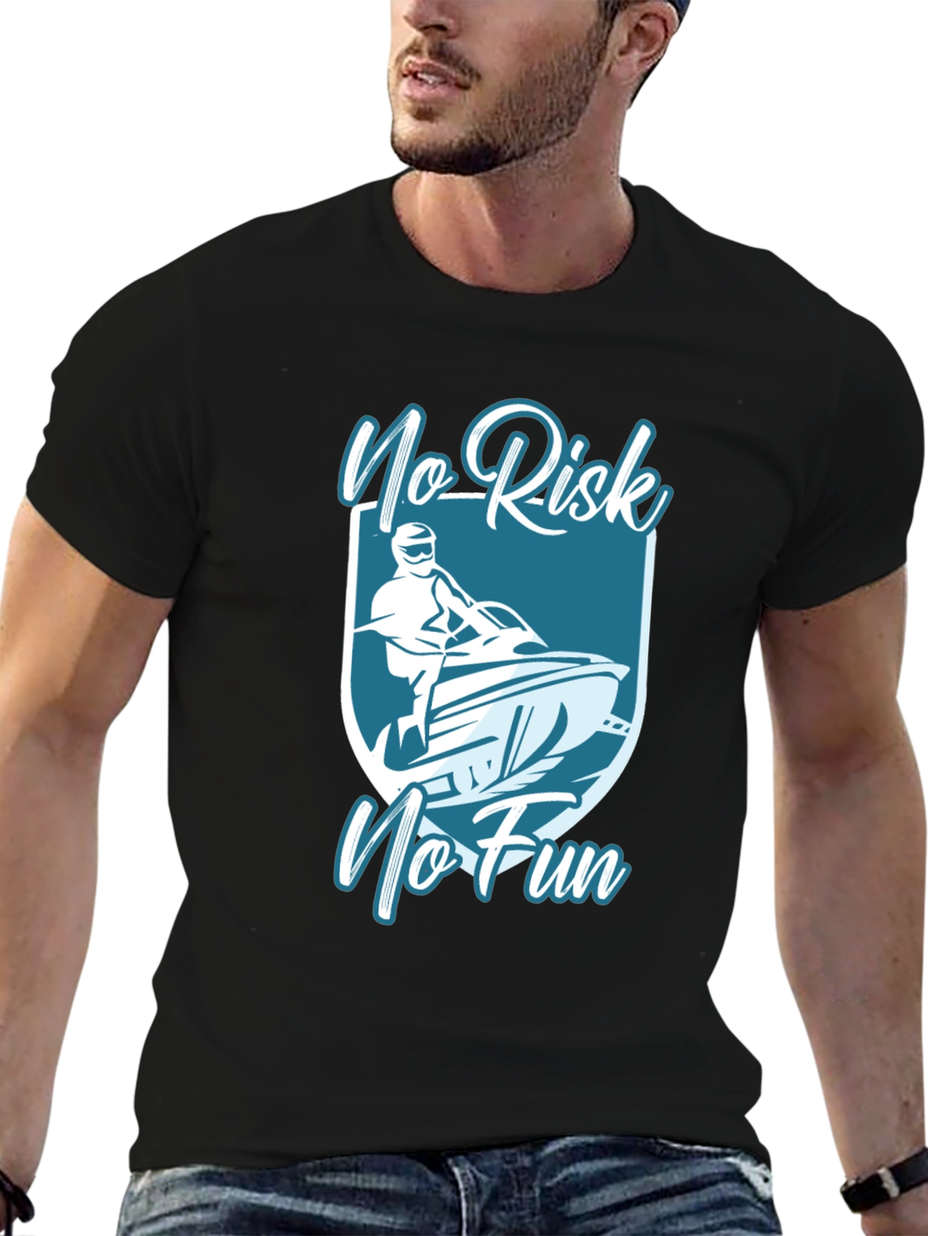 No Risk No Fun Graphic Tee - Black