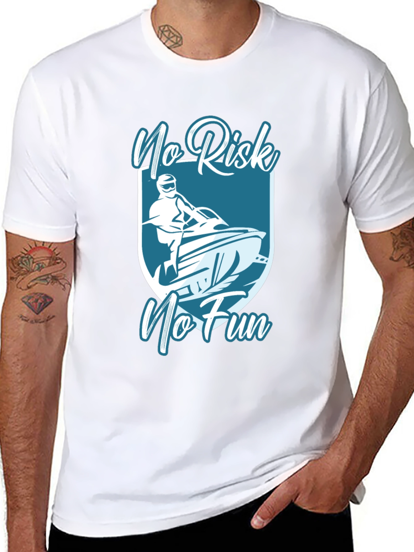 No Risk No Fun Graphic Tee - Black