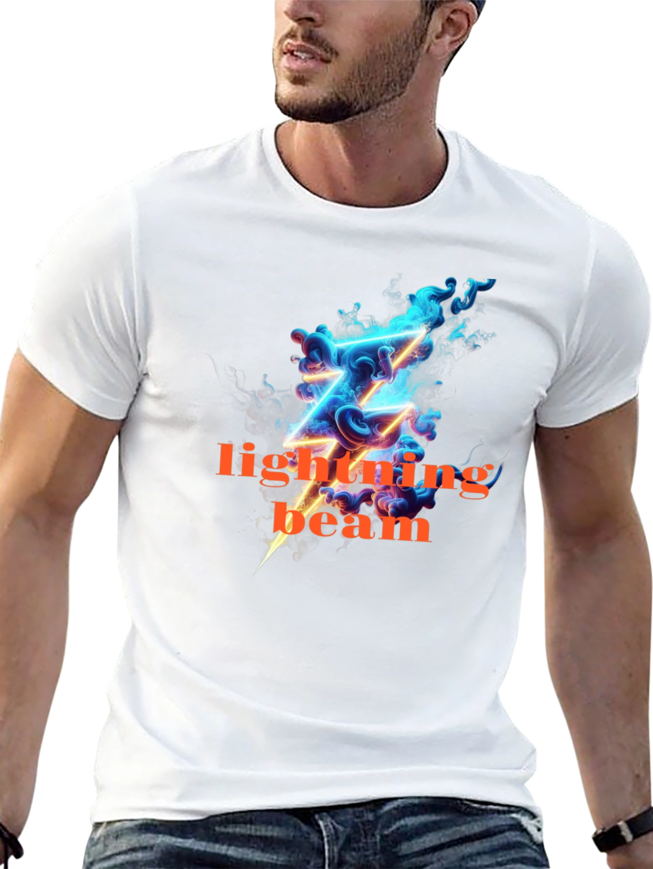 Lightning Beam Graphic Tee - Bold Style