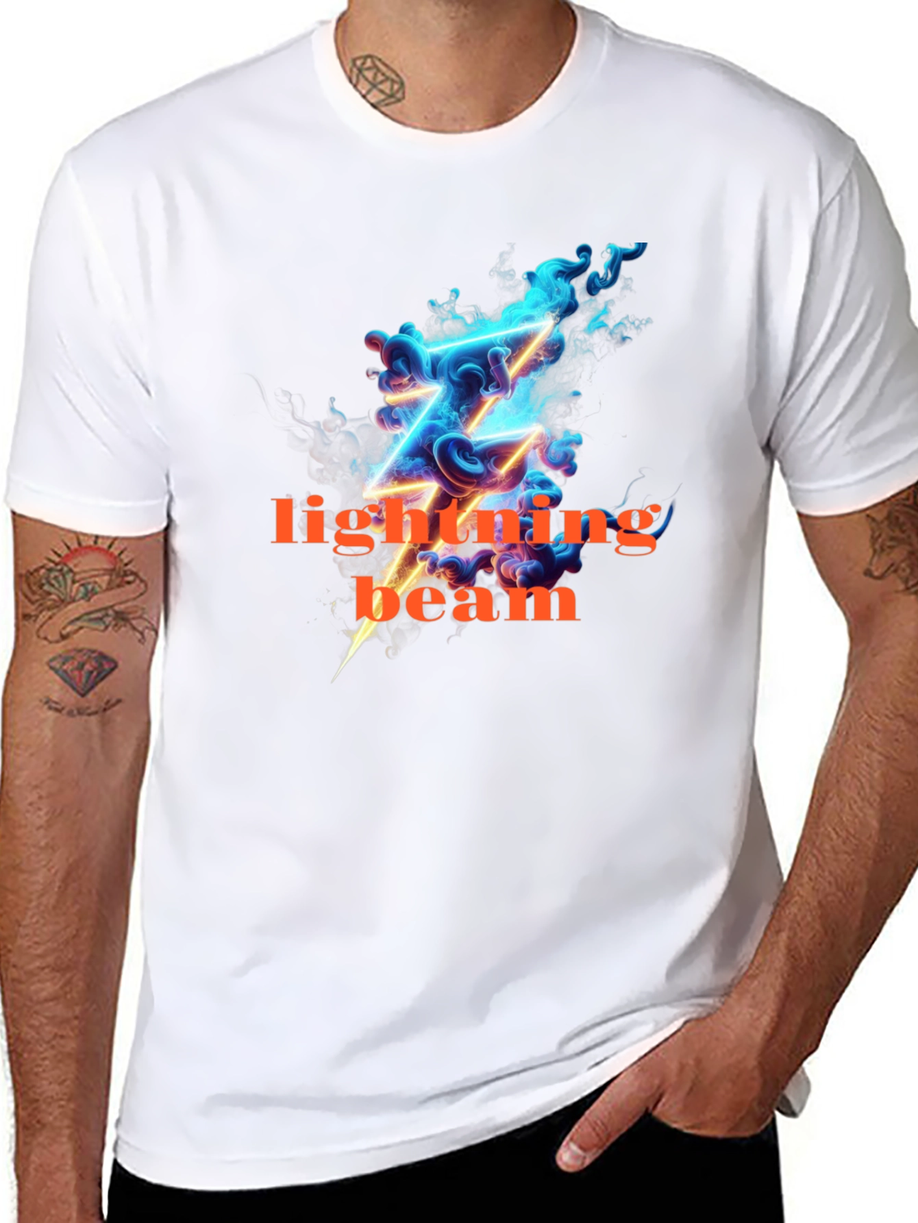Lightning Beam Graphic Tee - Bold Style