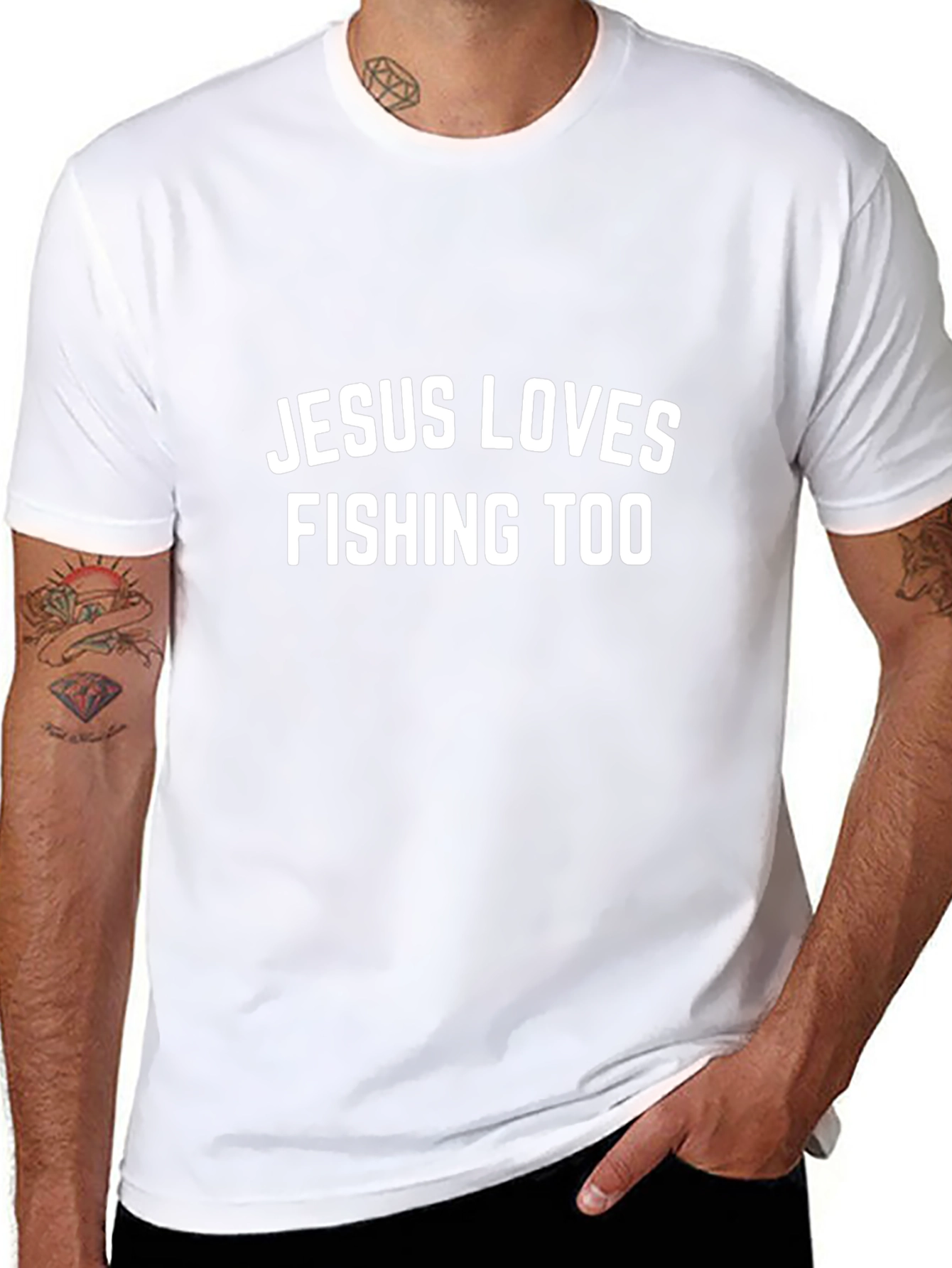 Jesus Loves Fishing Too T-Shirt