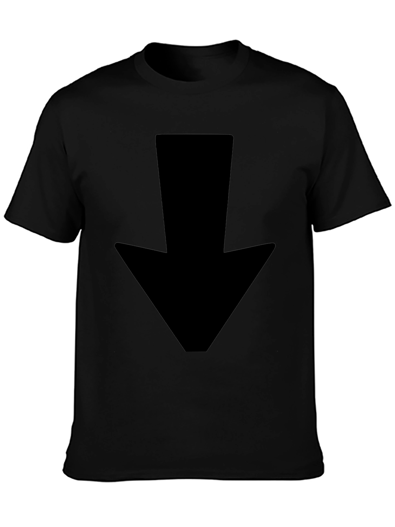 Down Arrow Black T-Shirt - Simple Graphic Tee