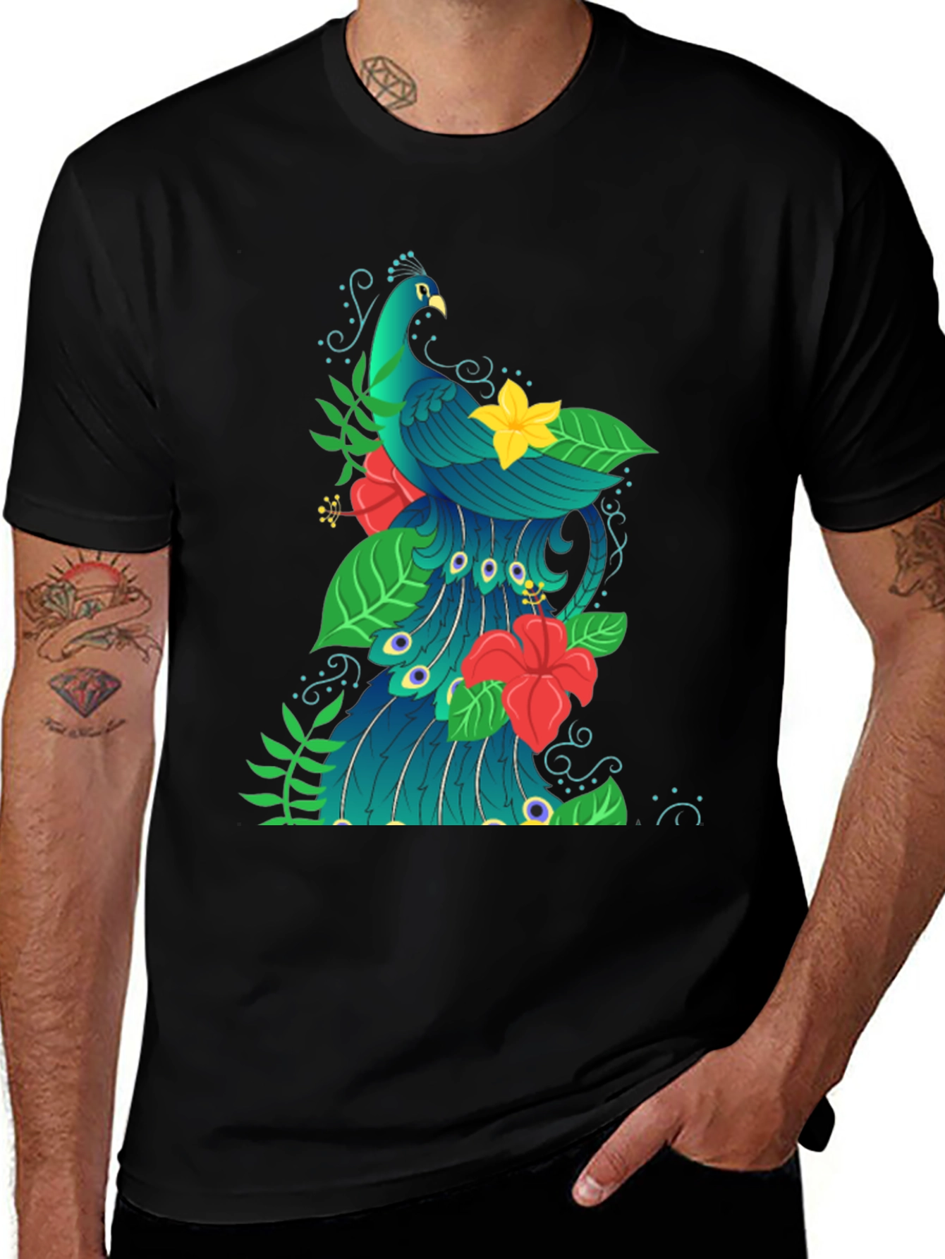 Peacock Graphic Print T-Shirt