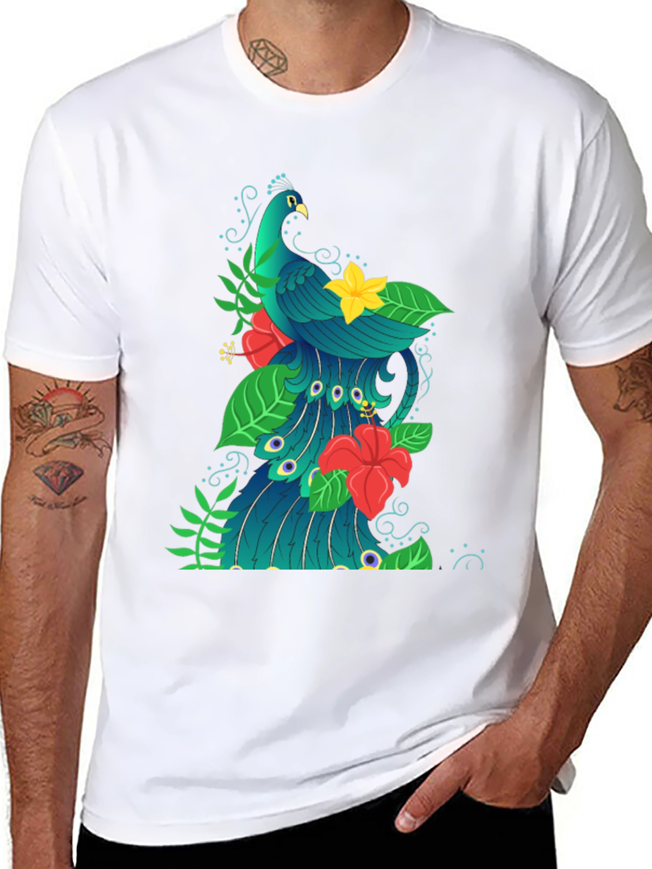 Peacock Graphic Print T-Shirt