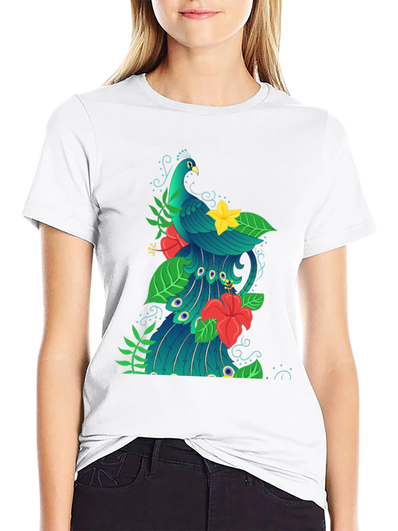 Peacock Graphic Print T-Shirt