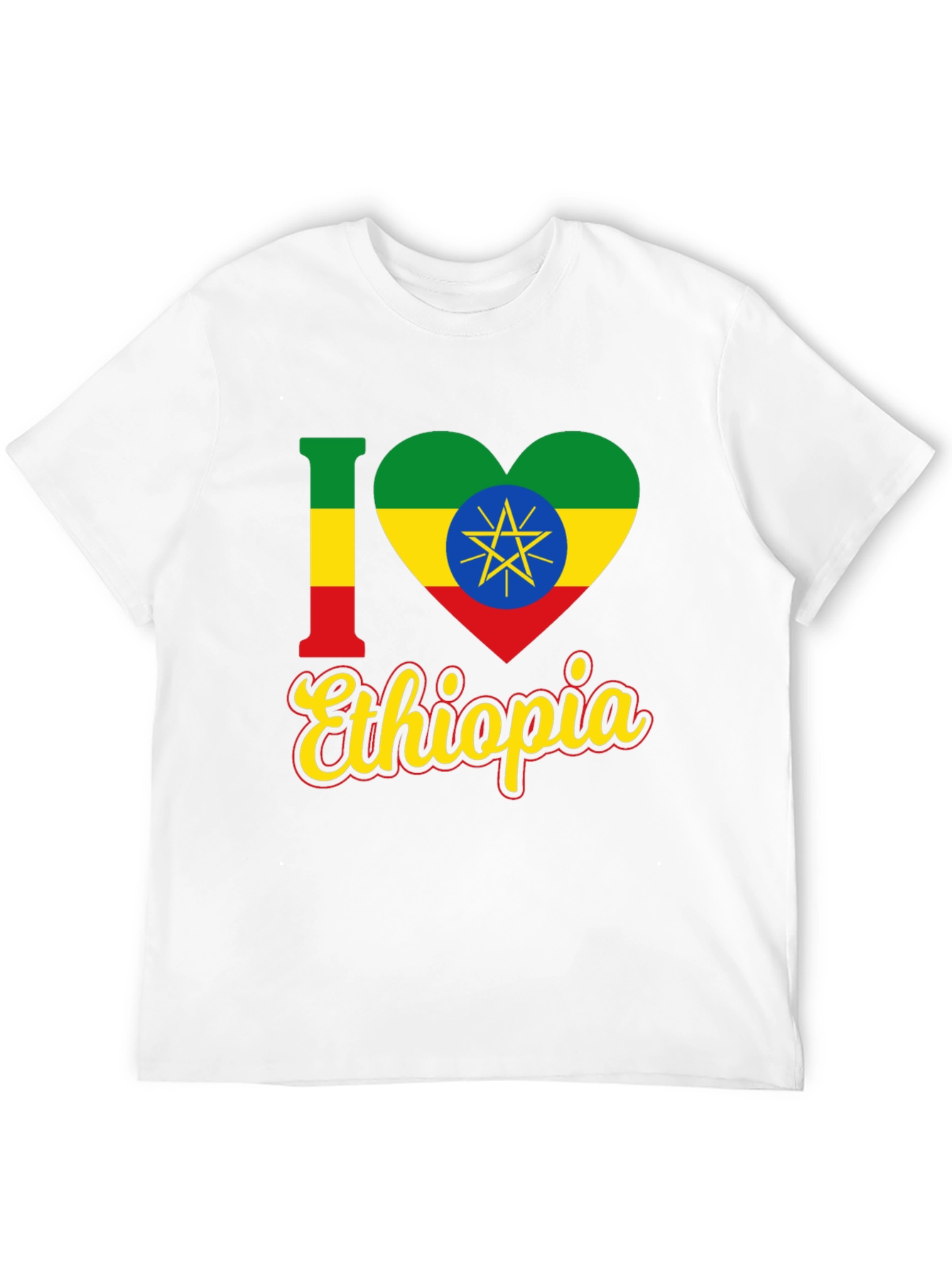 I Love Ethiopia Flag Heart T-Shirt