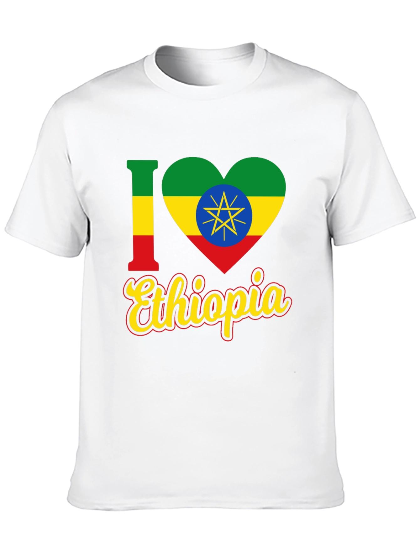 I Love Ethiopia Flag Heart T-Shirt