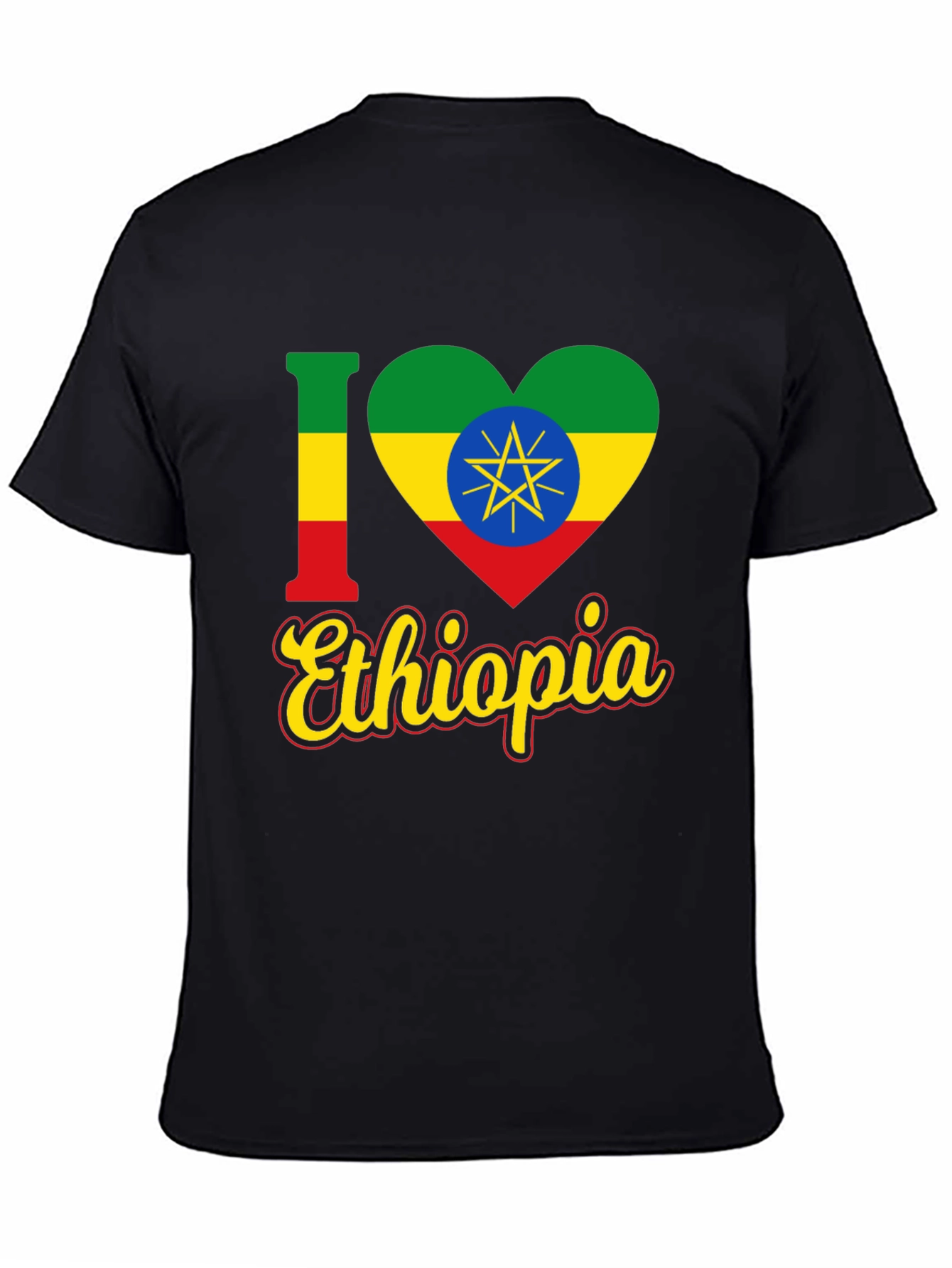 I Love Ethiopia Flag Heart T-Shirt