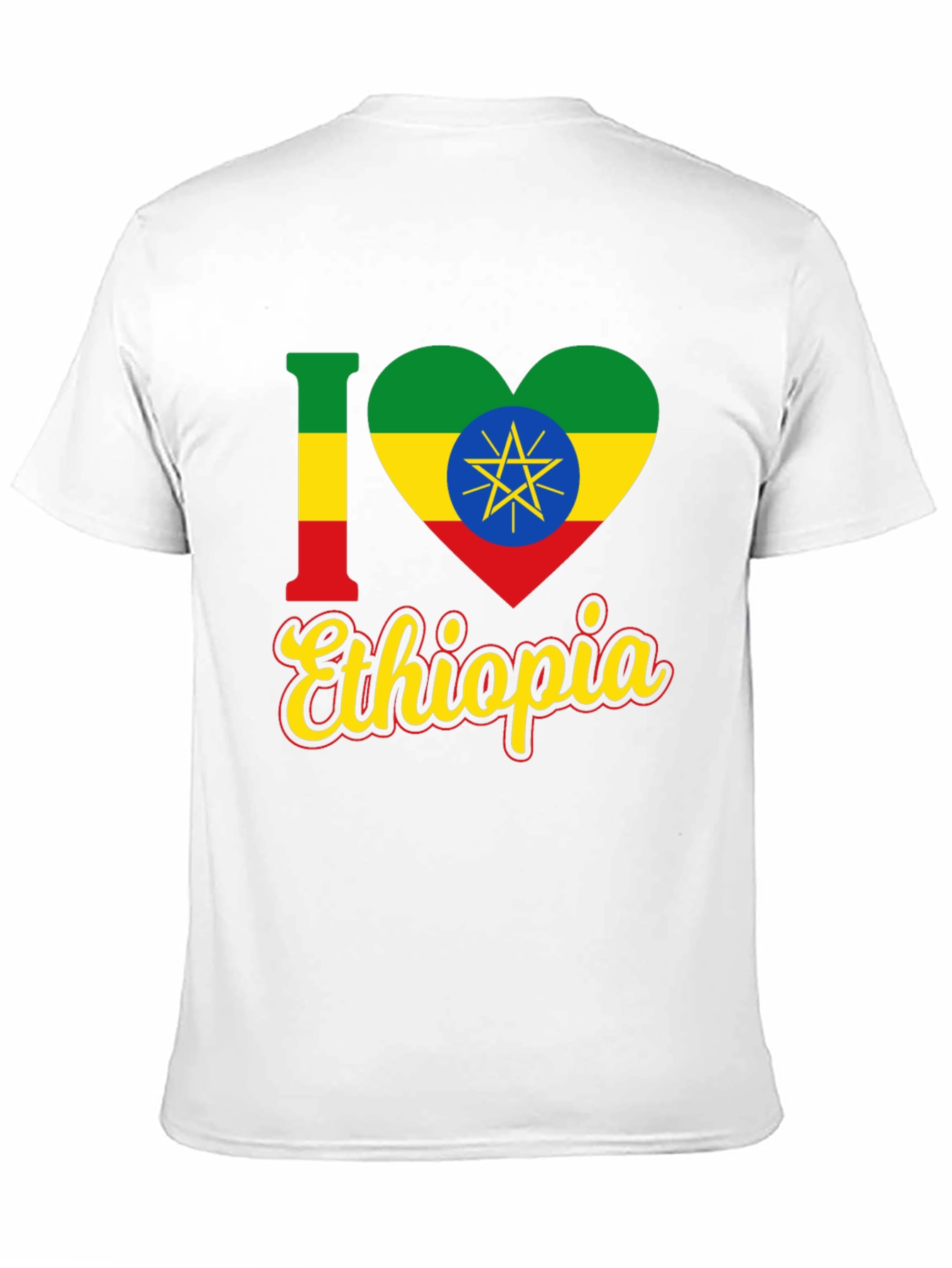 I Love Ethiopia Flag Heart T-Shirt