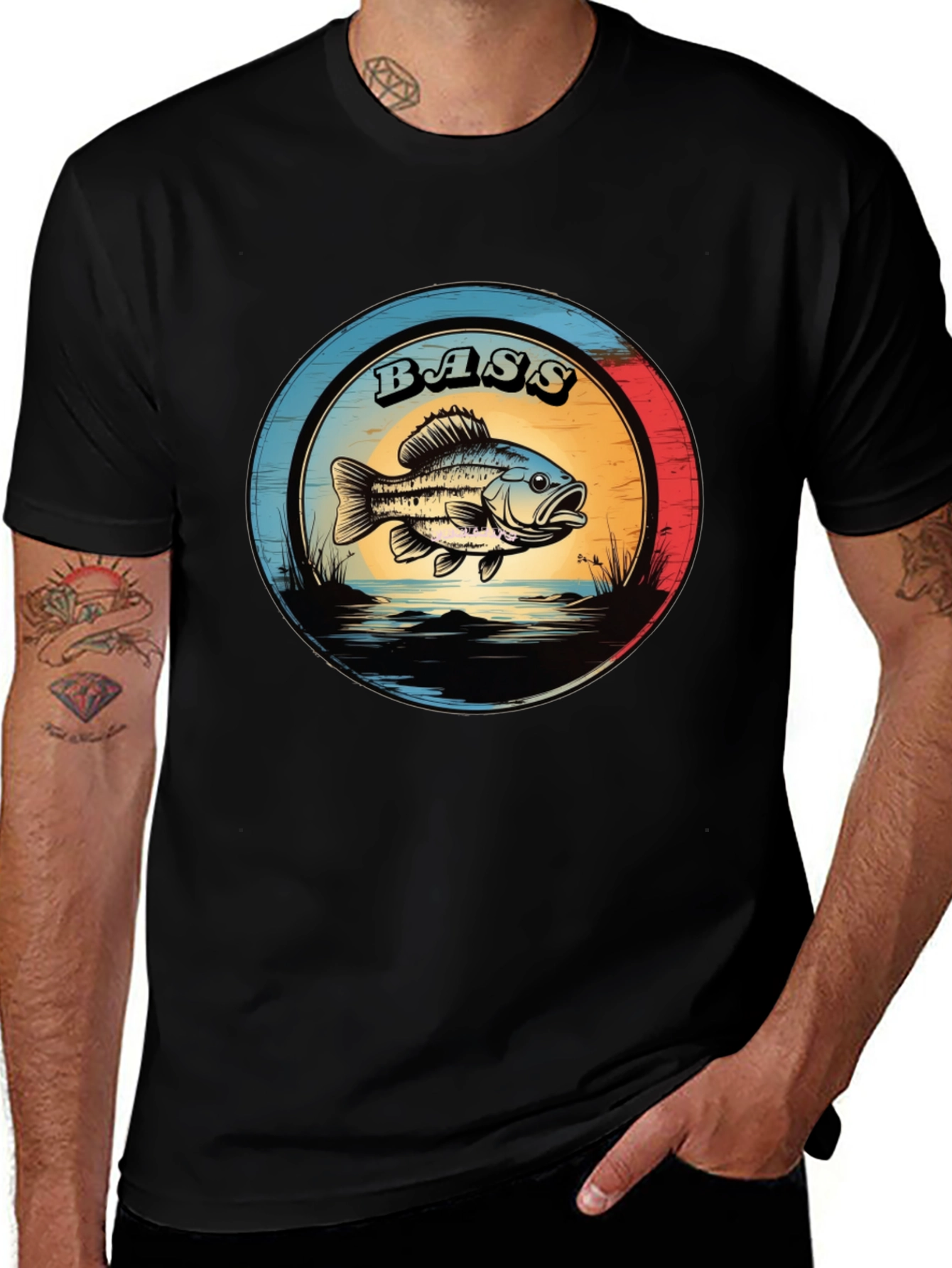Bass Fishing T-Shirt - Graphic Print Tee
