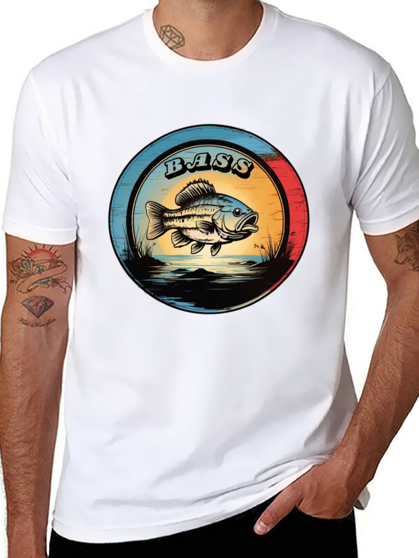 Bass Fishing T-Shirt - Graphic Print Tee