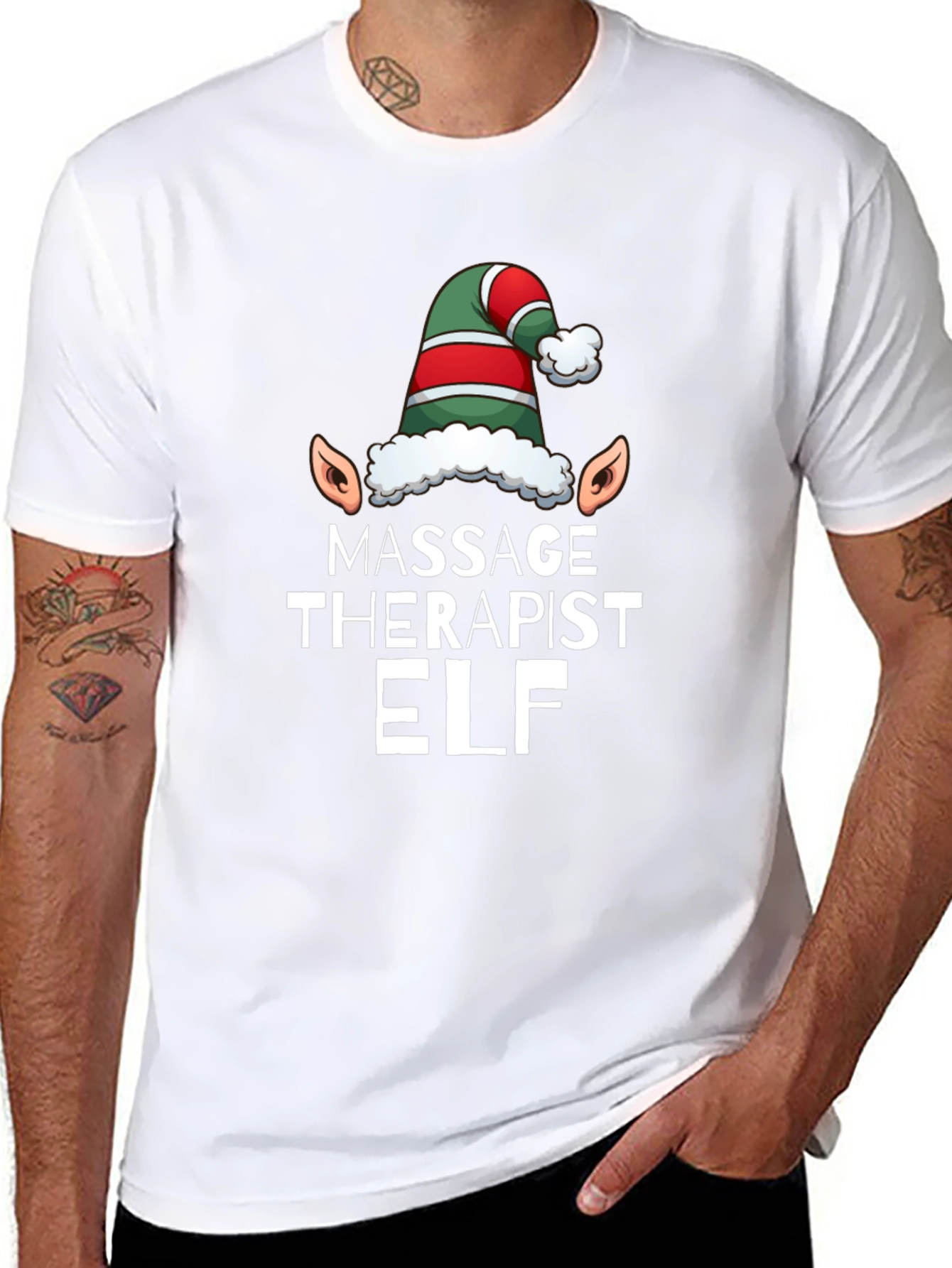 Massage Therapist Elf T-Shirt - Holiday Humor