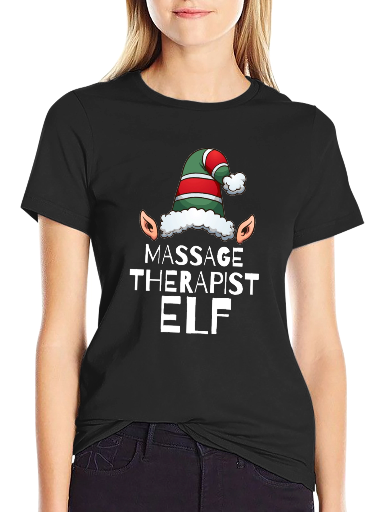 Massage Therapist Elf T-Shirt - Holiday Humor