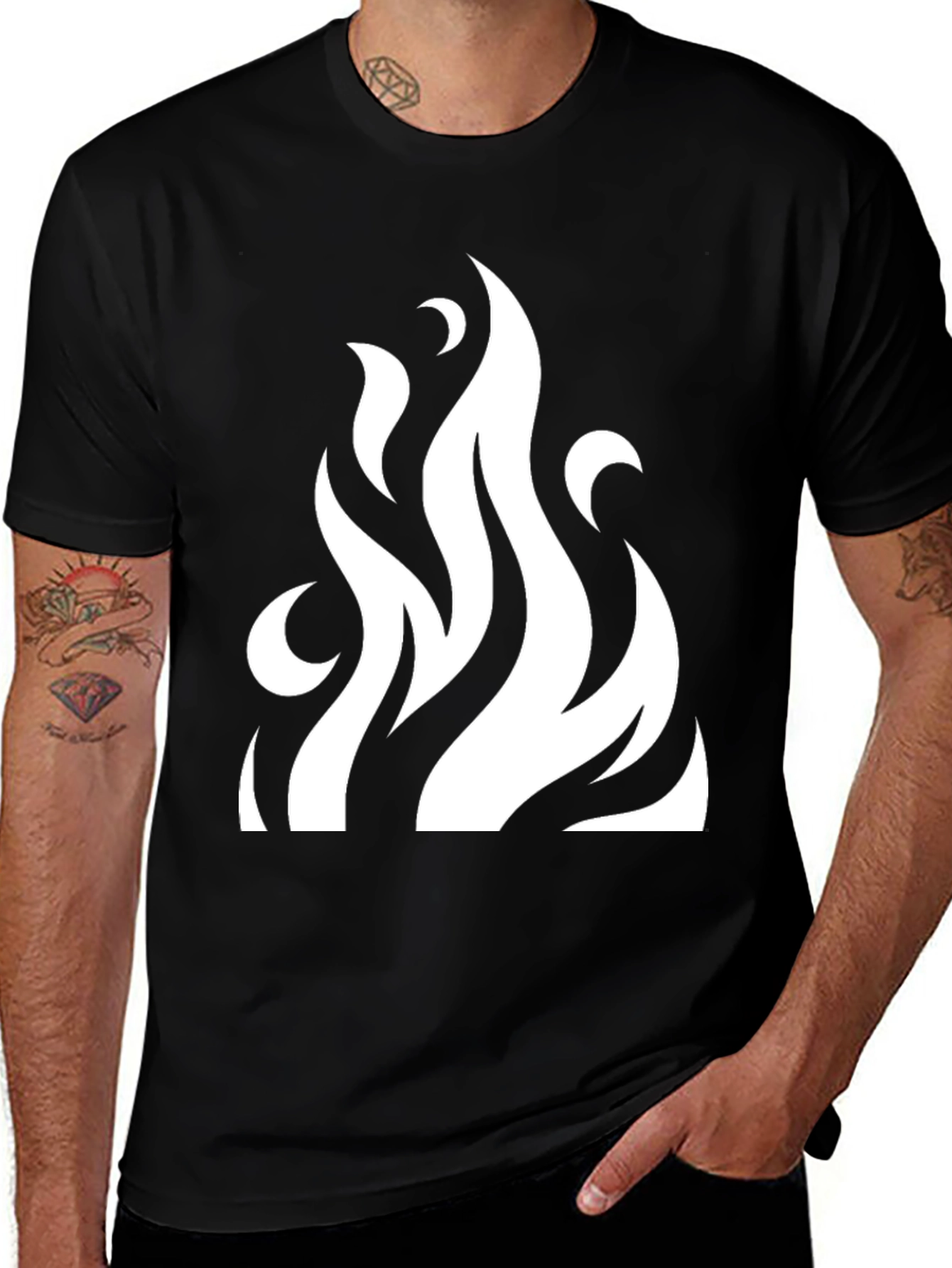 Flame Graphic Black T-Shirt