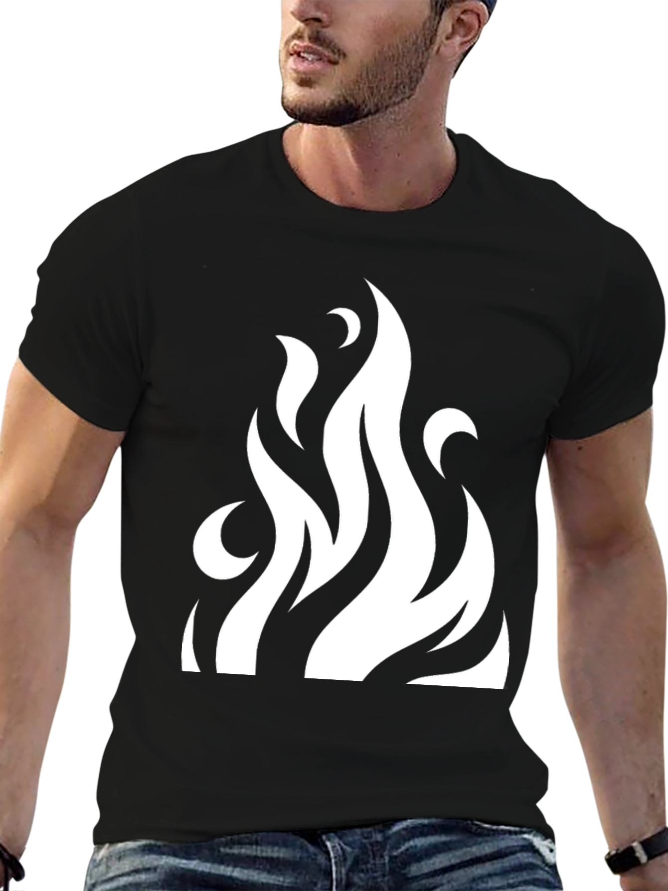 Flame Graphic Black T-Shirt