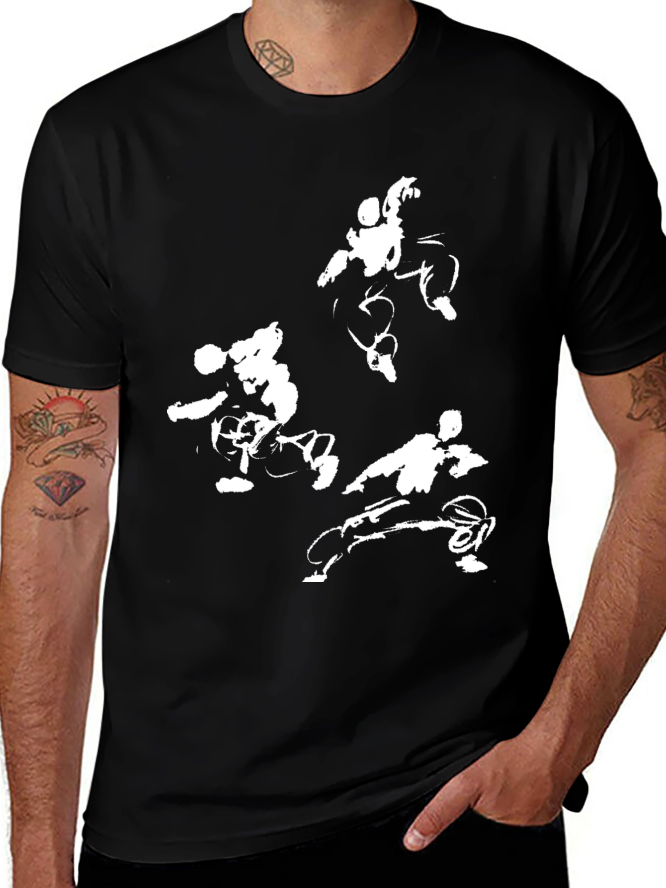 Martial Arts Action Black T-Shirt
