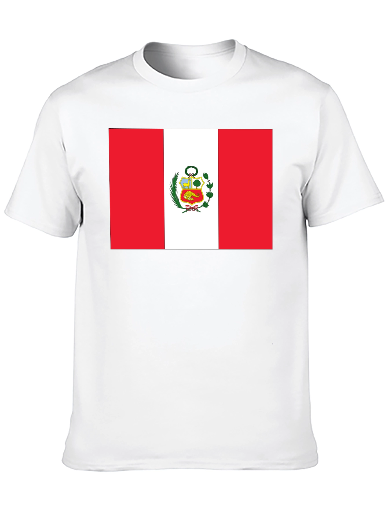 Peru Flag T-Shirt - Black Cotton Tee