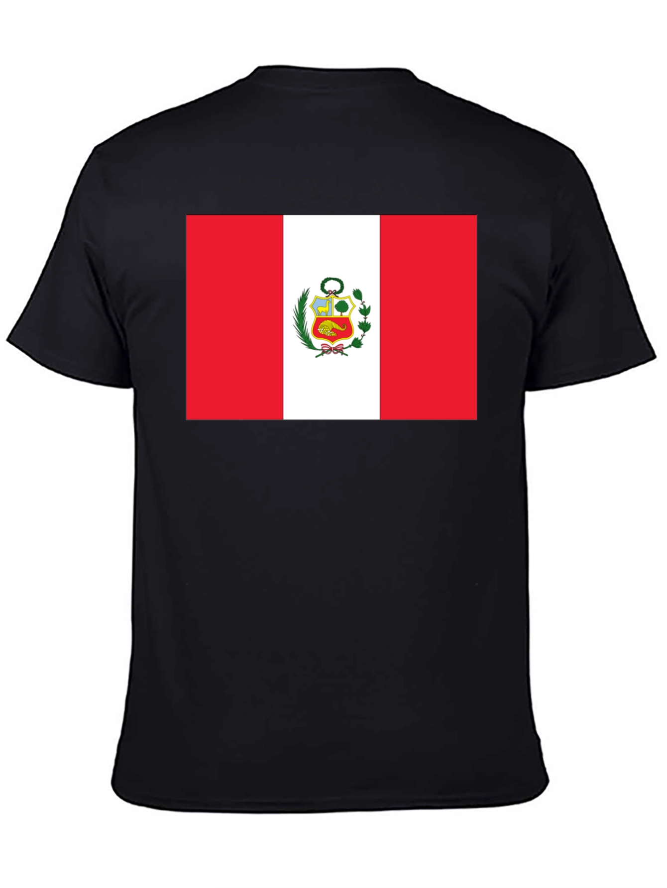 Peru Flag T-Shirt - Black Cotton Tee