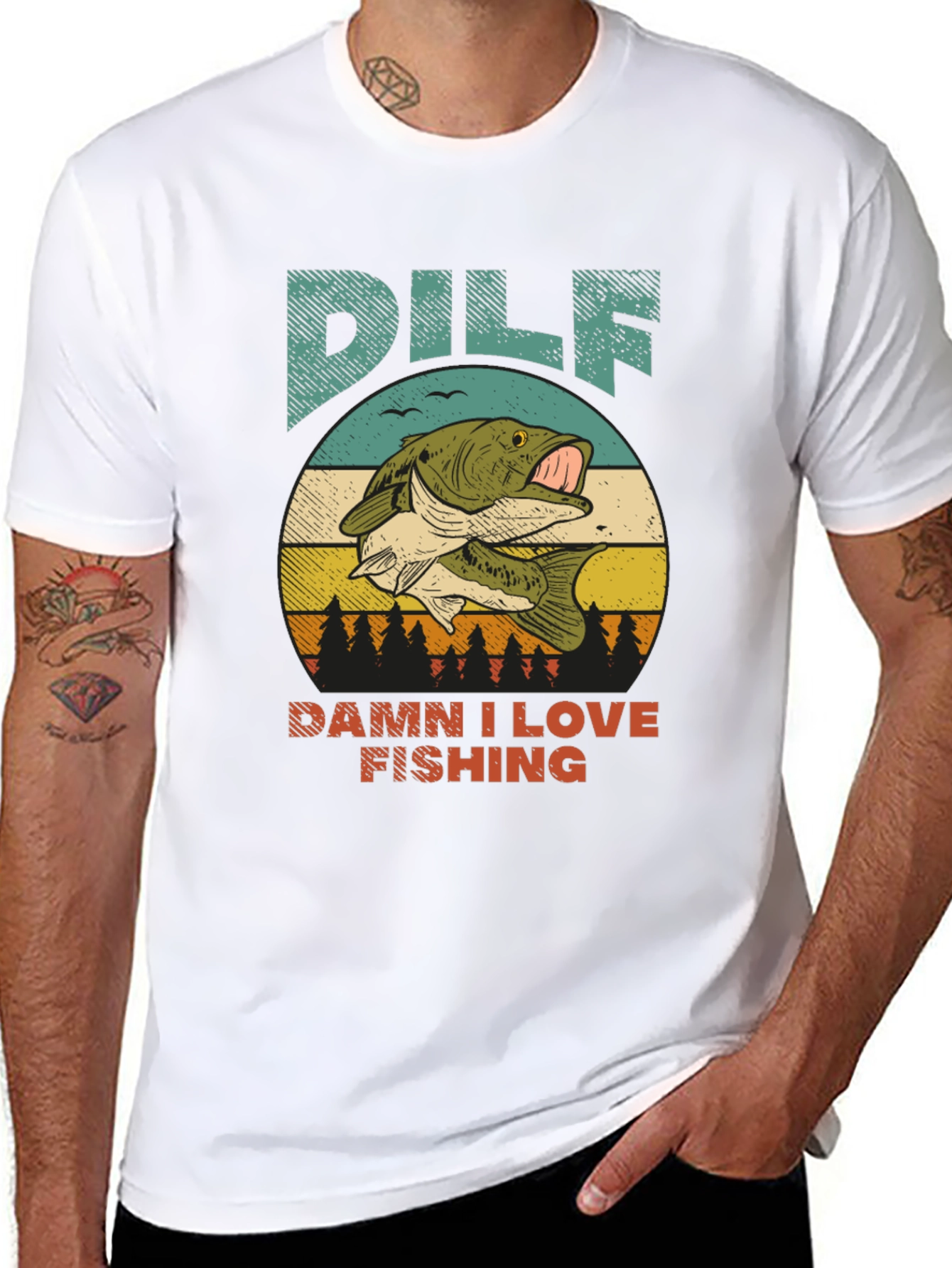 DILF Damn I Love Fishing Graphic Tee