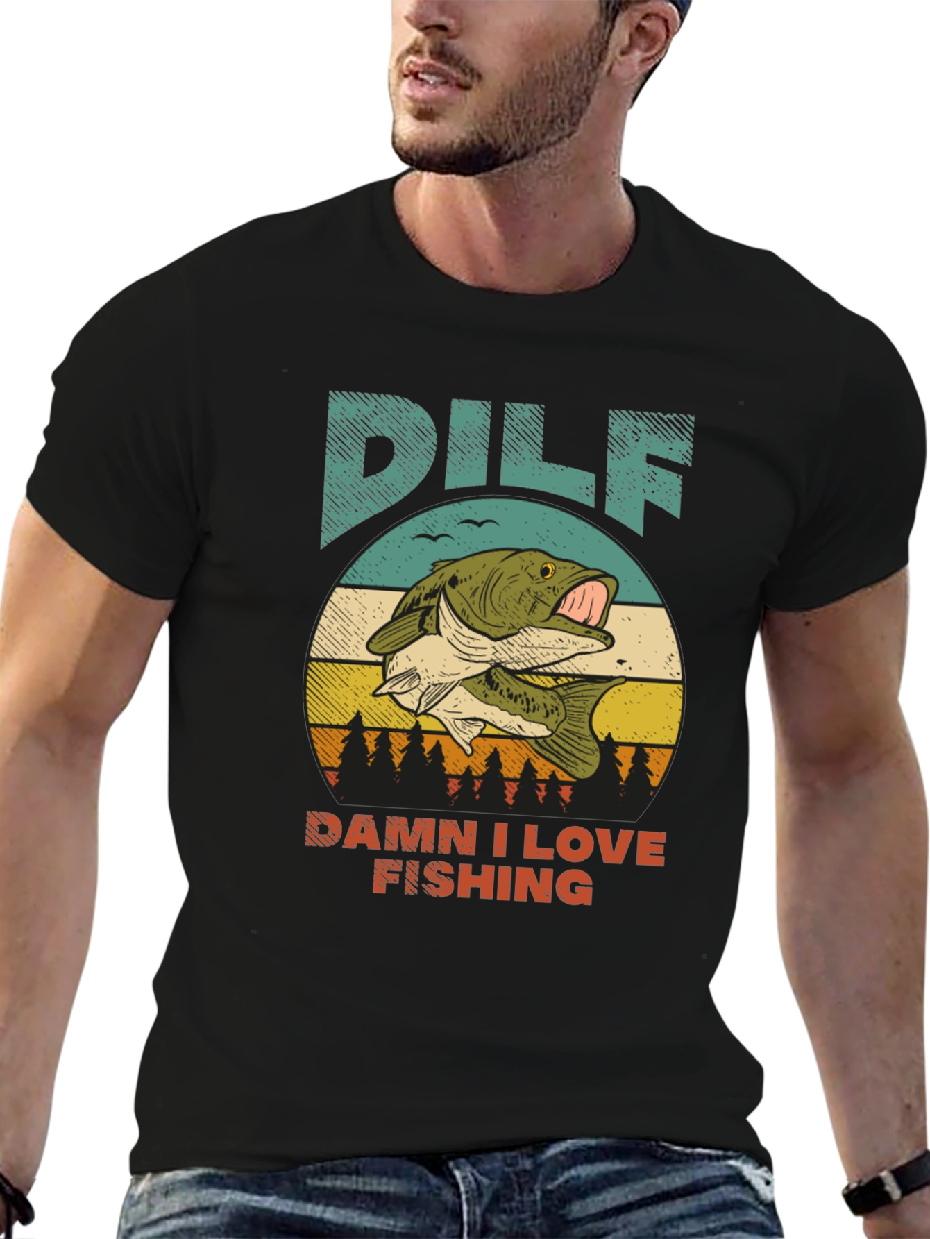 DILF Damn I Love Fishing Graphic Tee