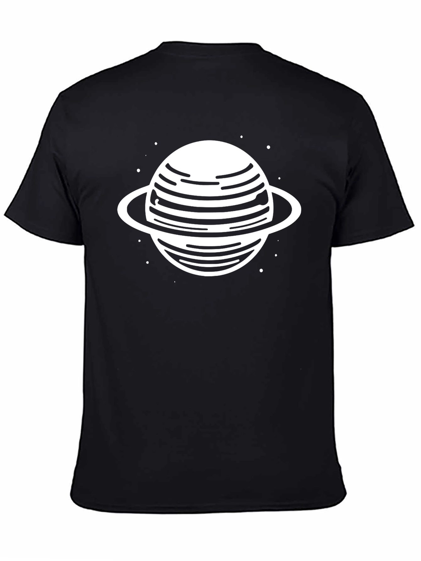 Saturn Graphic Tee - Trendy Black Cotton Blend T-Shirt