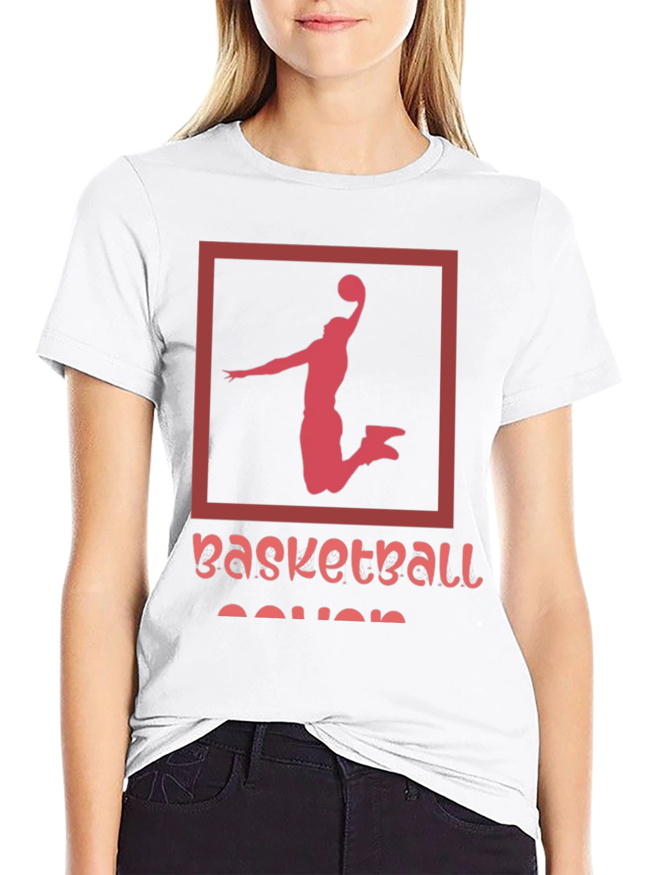 Basketball Player Graphic Tee - Black Cotton T-Shirt