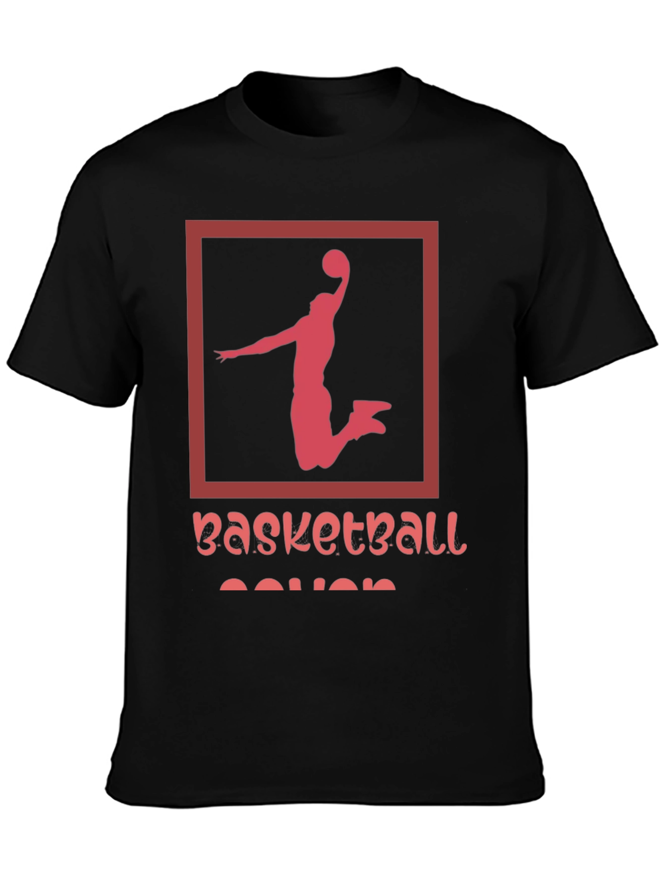 Basketball Player Graphic Tee - Black Cotton T-Shirt